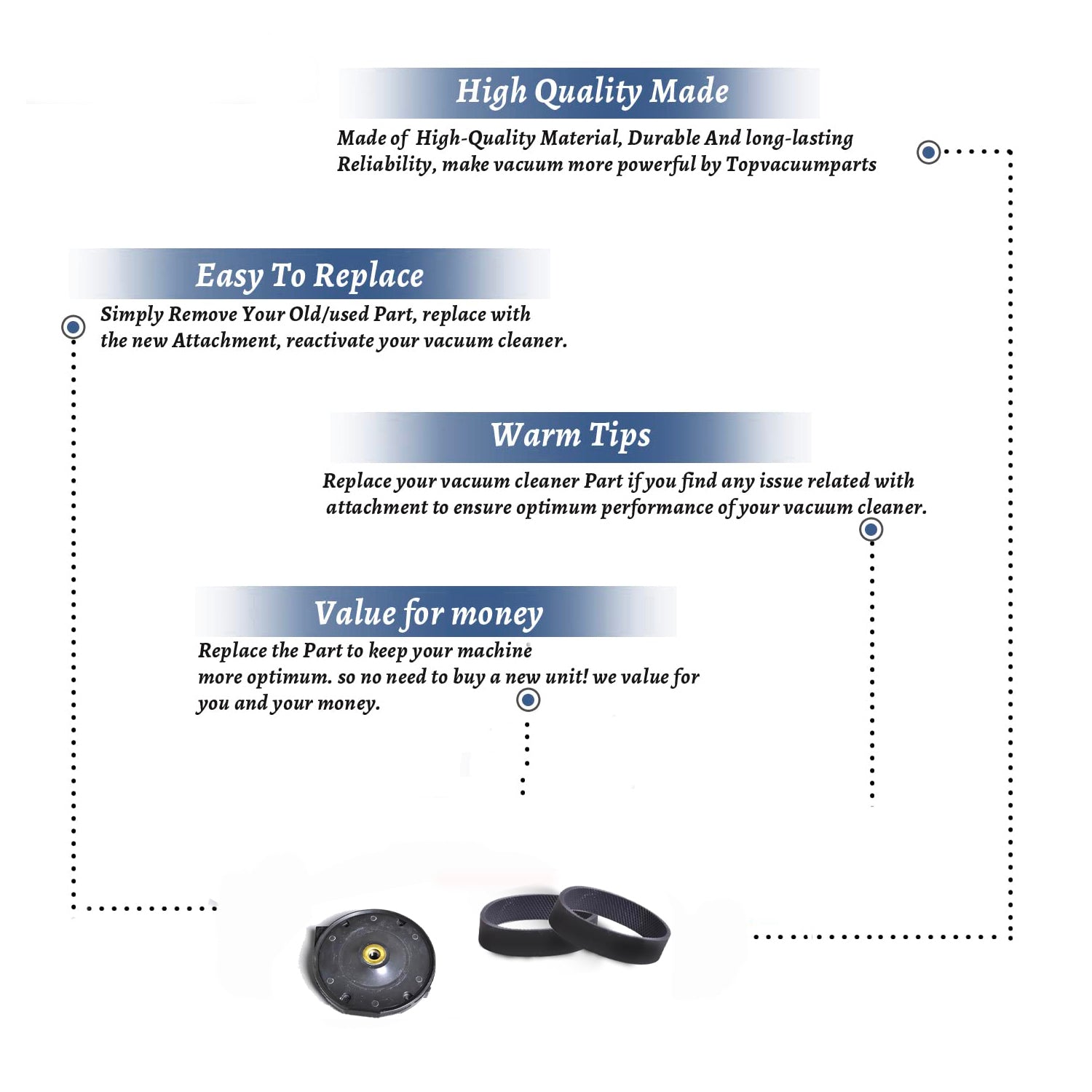 Topvacuumparts Replacement For Kirby BRG PLT Assy Mtr Seal With 2 Belt Compare to Part 105793S 301289S