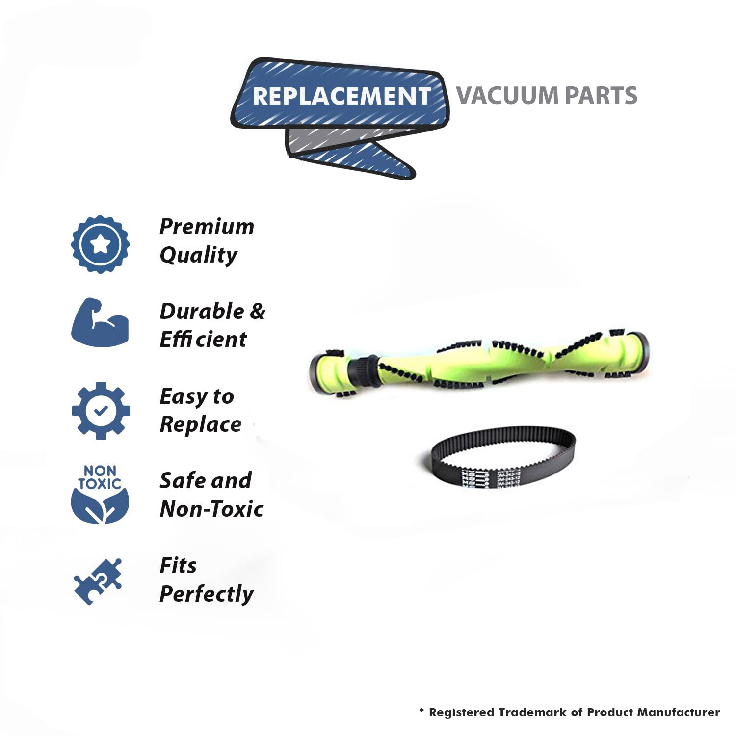 Topvacuumparts Replacement For Bissell 93Z6 6100 Upright Vacuum Floor Brushroll with Geared Belt # Part 2031328, 2031329
