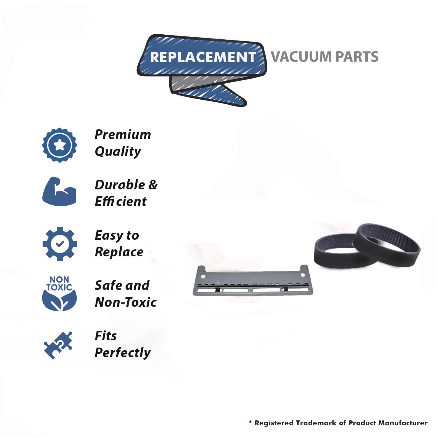 Topvacuumparts Replacement For Kirby Bare Floor Duster Assy With 2 Belt Compare to Part 205906S, 301289S