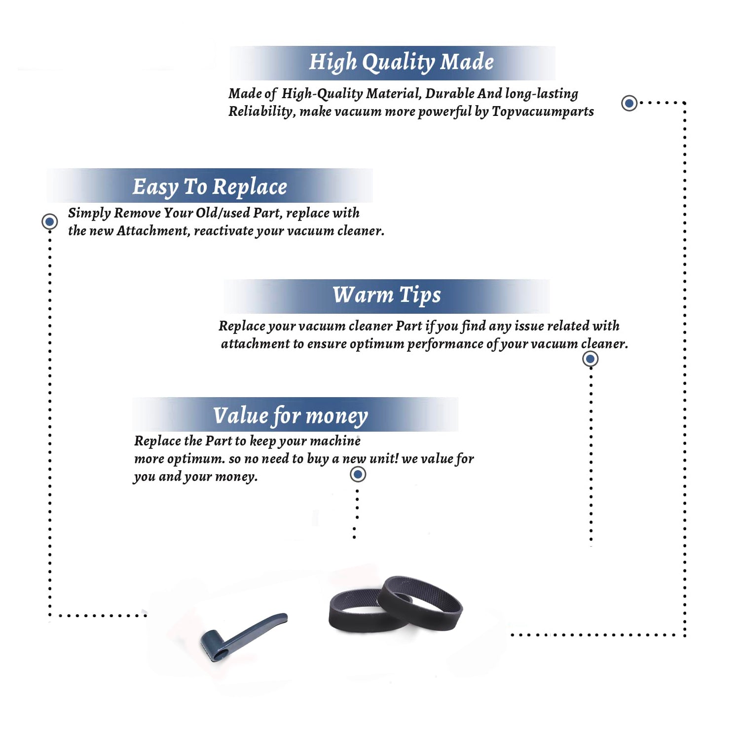 Topvacuumparts Replacement For Kirby Generation 4 Top Cord Hook Upper Cord Clip Will fit All With 2 Belt Compare to Part 173893S, 301289S