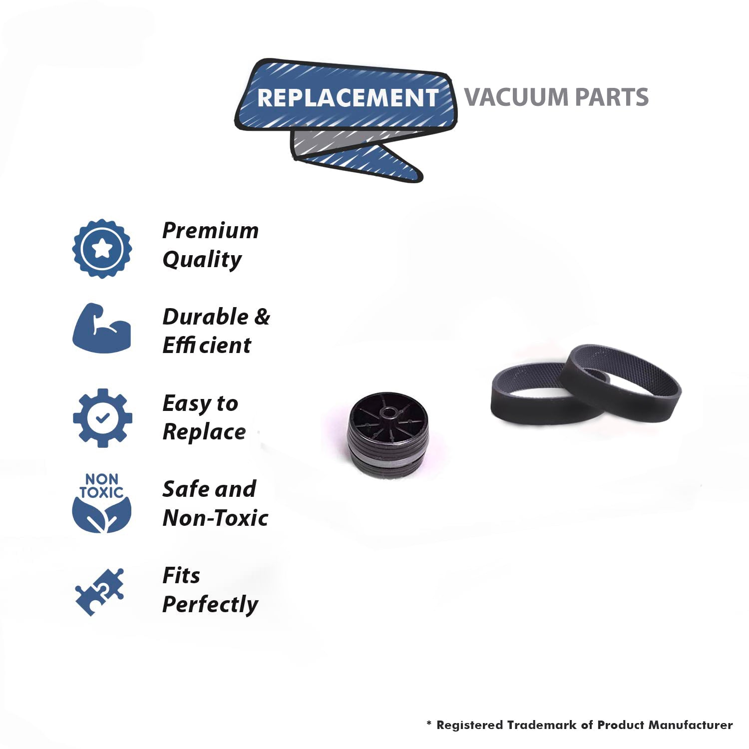 Topvacuumparts Replacement For Kirby Part Front Wheel With 2 Belt Compare to Part 131999, 301289S