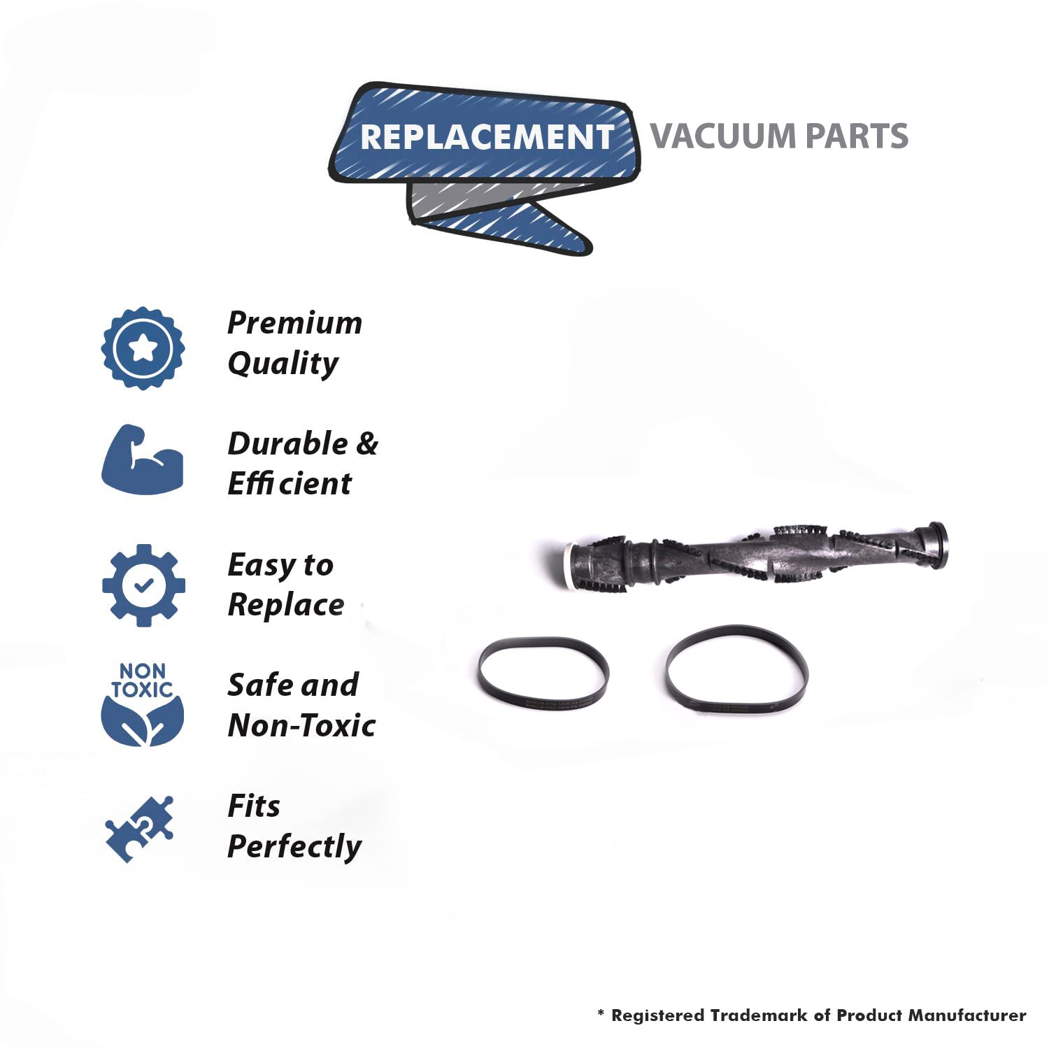 Topvacuumparts Replacement For Bissell 68C7W, 68C7V Bagless Turbo Brushroll 2pk Style 7, 9, 10 Flat Belts compare to parts 2038045, 32074