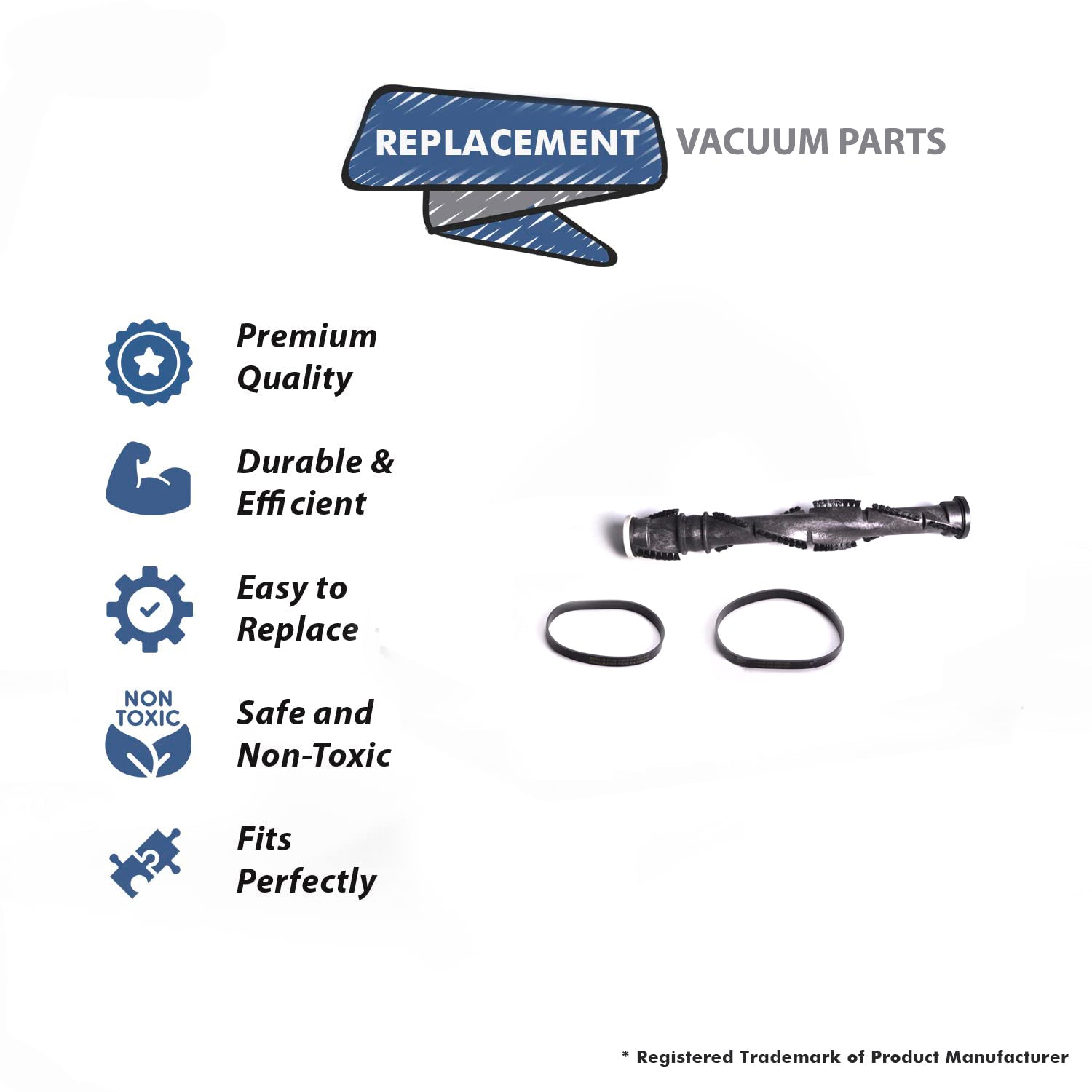 Topvacuumparts Replacement For Bissell 68C7R Vacuum 1 Brushroll & 2 Belts Compare to Part 2038045, 32074