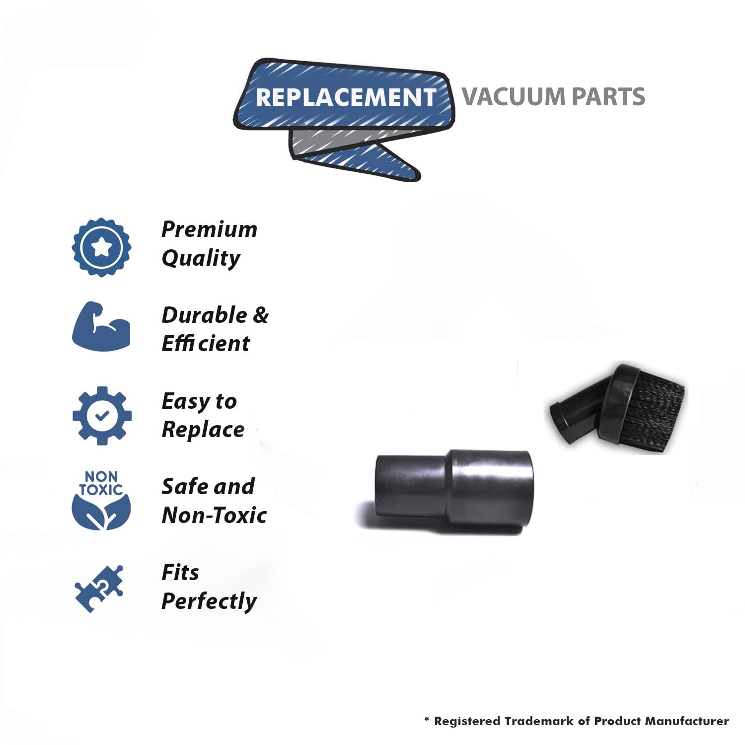 Topvacuumparts Replacement For Vacuum Cleaner 1 14 Horse Hair 2 Dust Brush With Adapter # Compare to parts 32-1607-63, 49005