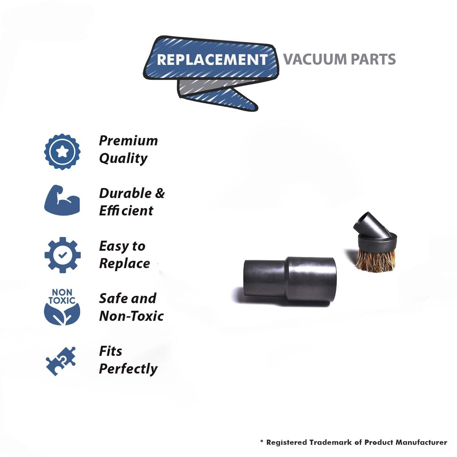 Topvacuumparts For 1 14 inch Vacuum Cleaner 3 Dust Brushes And 2 Adaptor Compatible With 32mm and 35mm Hose # Compare to parts 49005, 32-1640-68