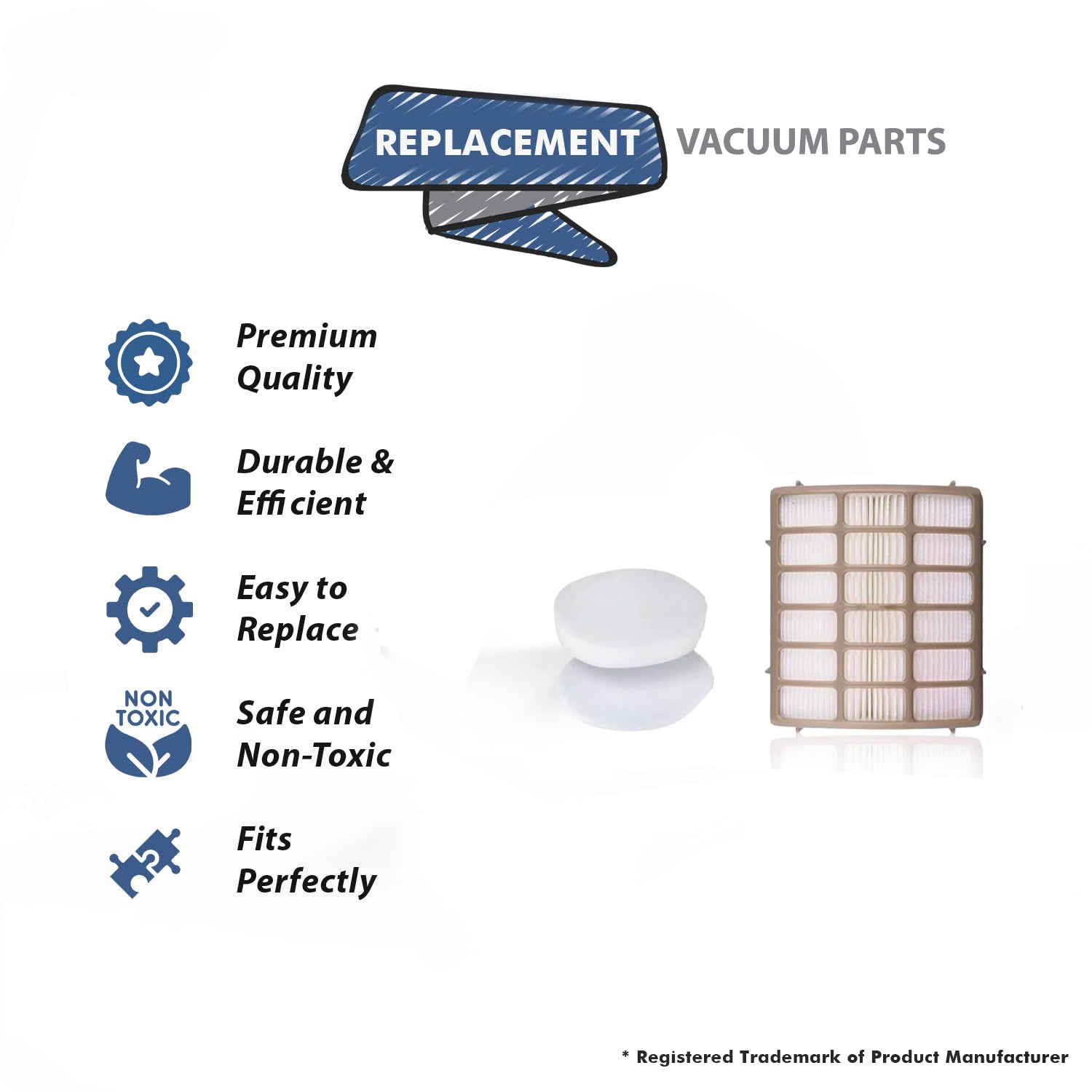 Topvacuumparts Replacement For Hepa, Foam & Felt Filters Shark Navigator Professional Compare Part F665, F658
