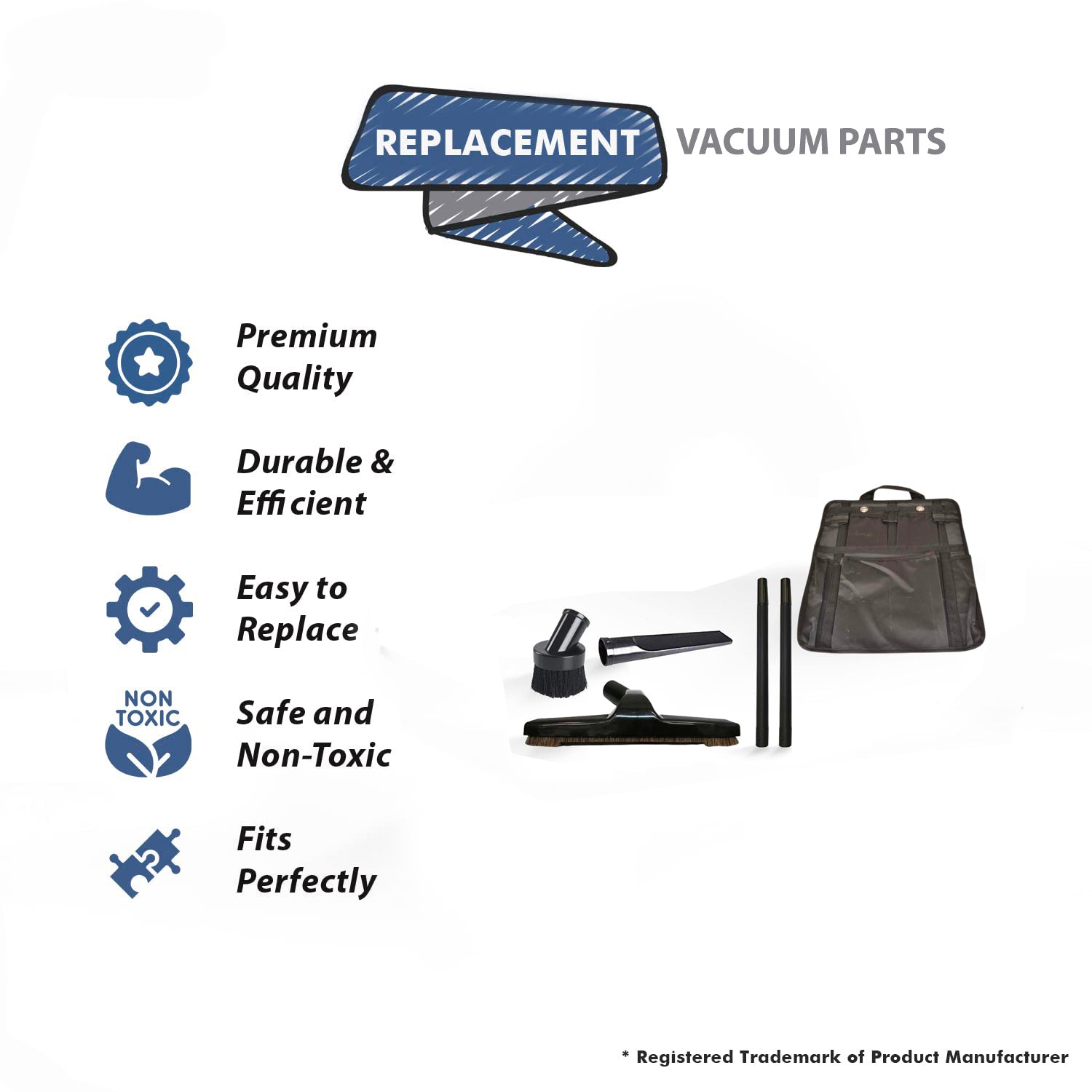 Topvacuumparts For Dust Brush, Crevice Tool, Hardwood Floor Brush, Wand & Tool Caddy 06-1005-03, 32-1517-64, 32-1820-66, 32-1607-63, WA-RW-300-8