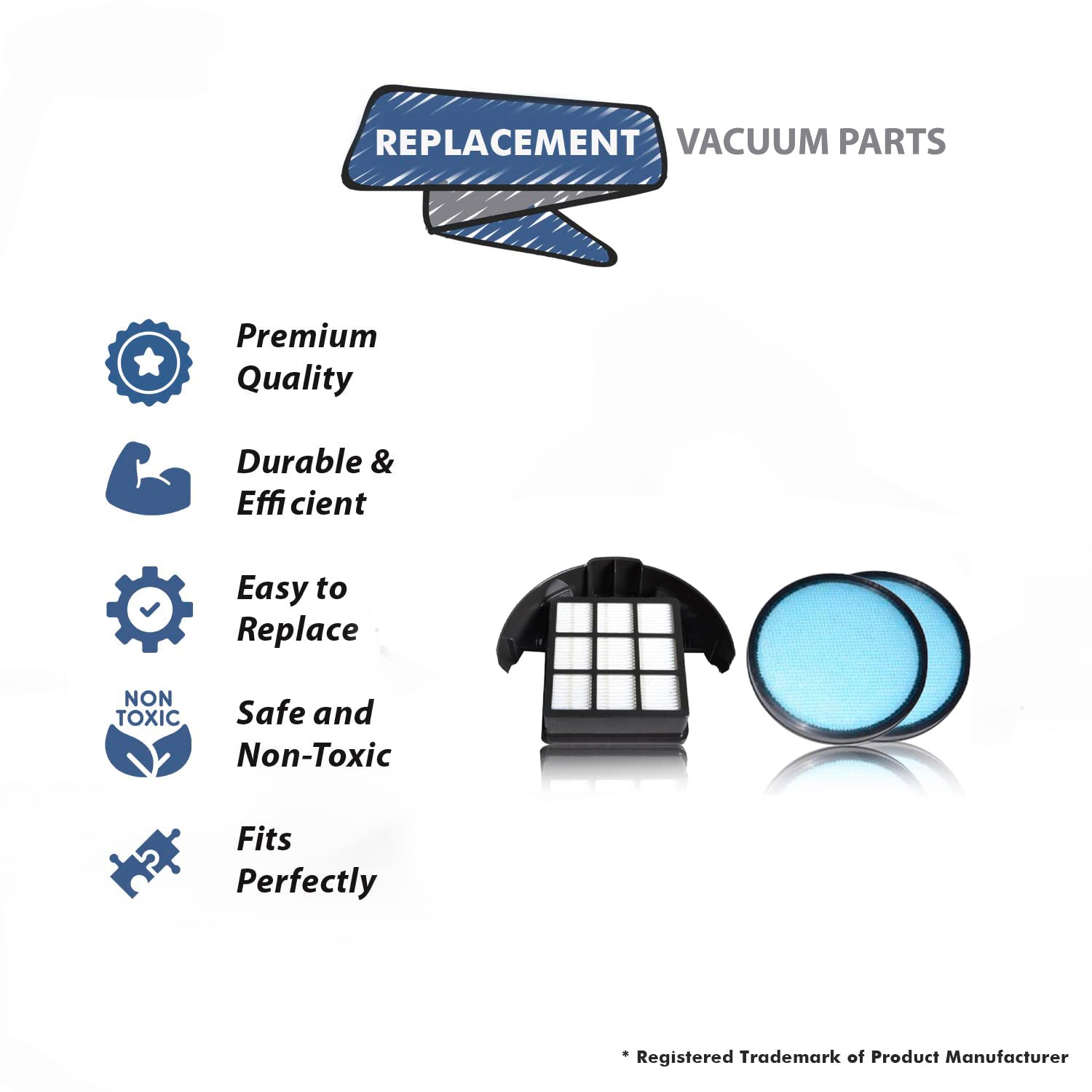Topvacuumparts For Hoover T Series WindTunnel Bagless 1 Primary Exhaust Filter & 1 Exhaust Hepa Filter compare to parts F286, 440013493