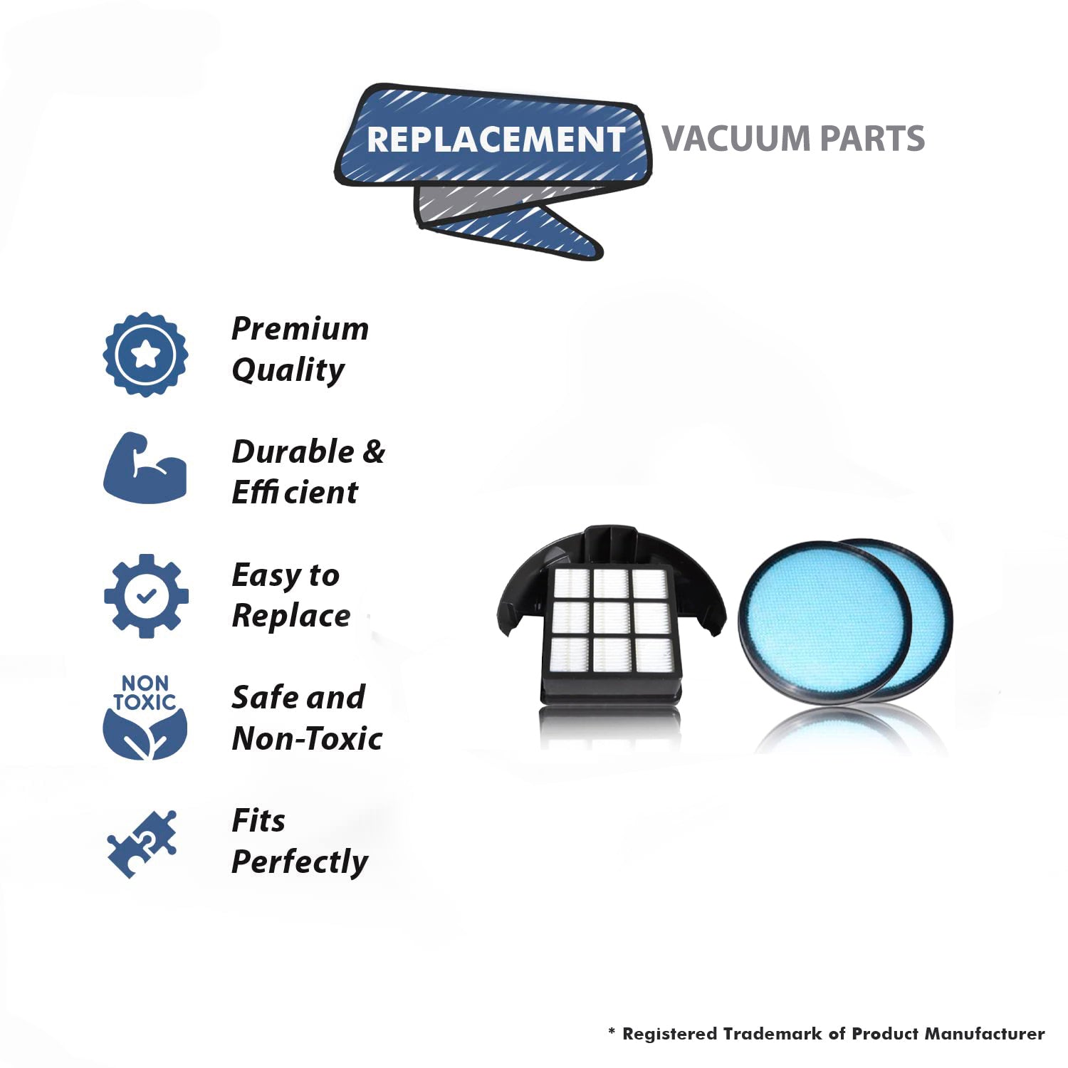 Topvacuumparts Replacement For Hoover T Series WindTunnel Bagless 1 Primary Exhaust Filter & 1 Exhaust Hepa Filter compare to parts F286, 440013493