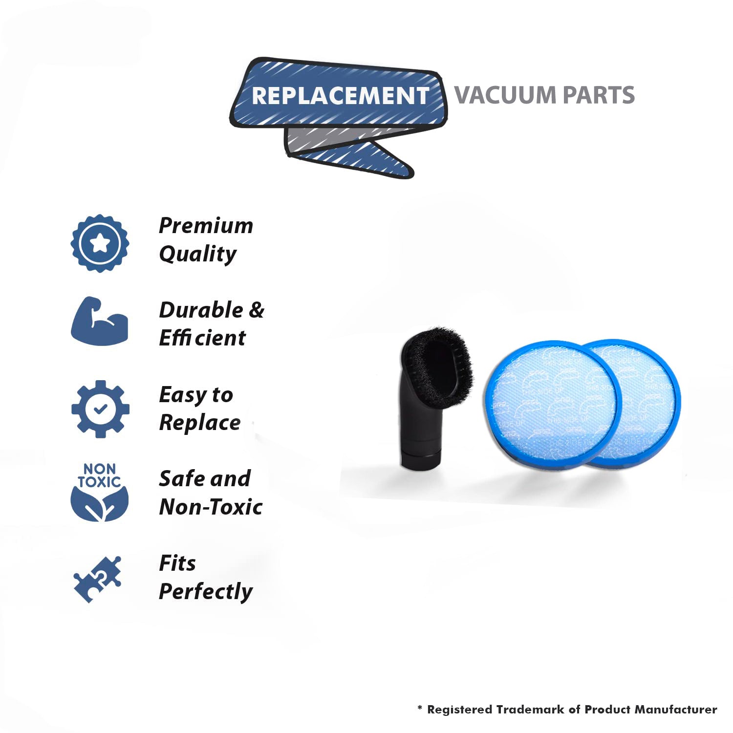 Topvacuumparts For Hoover T Series WindTunnel Bagless Primary Vacuum 2 Filter, 1 Upholstery Tool compare to parts 304087001, 303205001