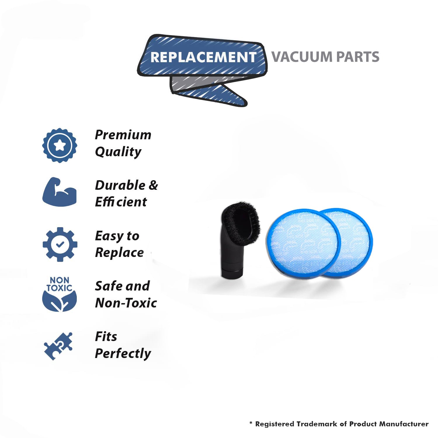Topvacuumparts Replacement For Hoover T Series WindTunnel Bagless Primary Vacuum 2 Filter, 1 Upholstery Tool compare to parts 304087001, 303205001