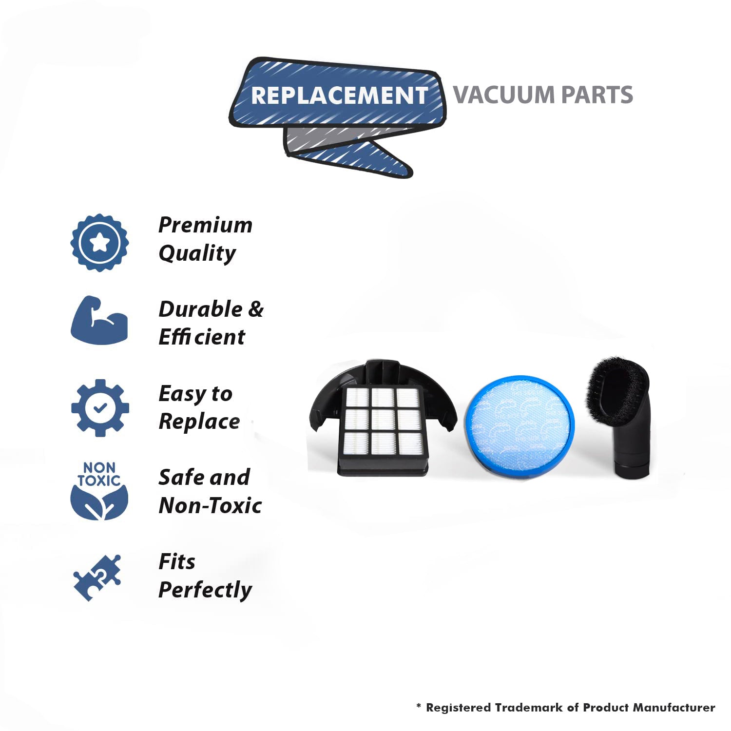 Topvacuumparts For Hoover Windtunnel Primary & Hepa Exhaust Filter with Upholstery Tool  Compare to part 304087001, 440013493, 303205001
