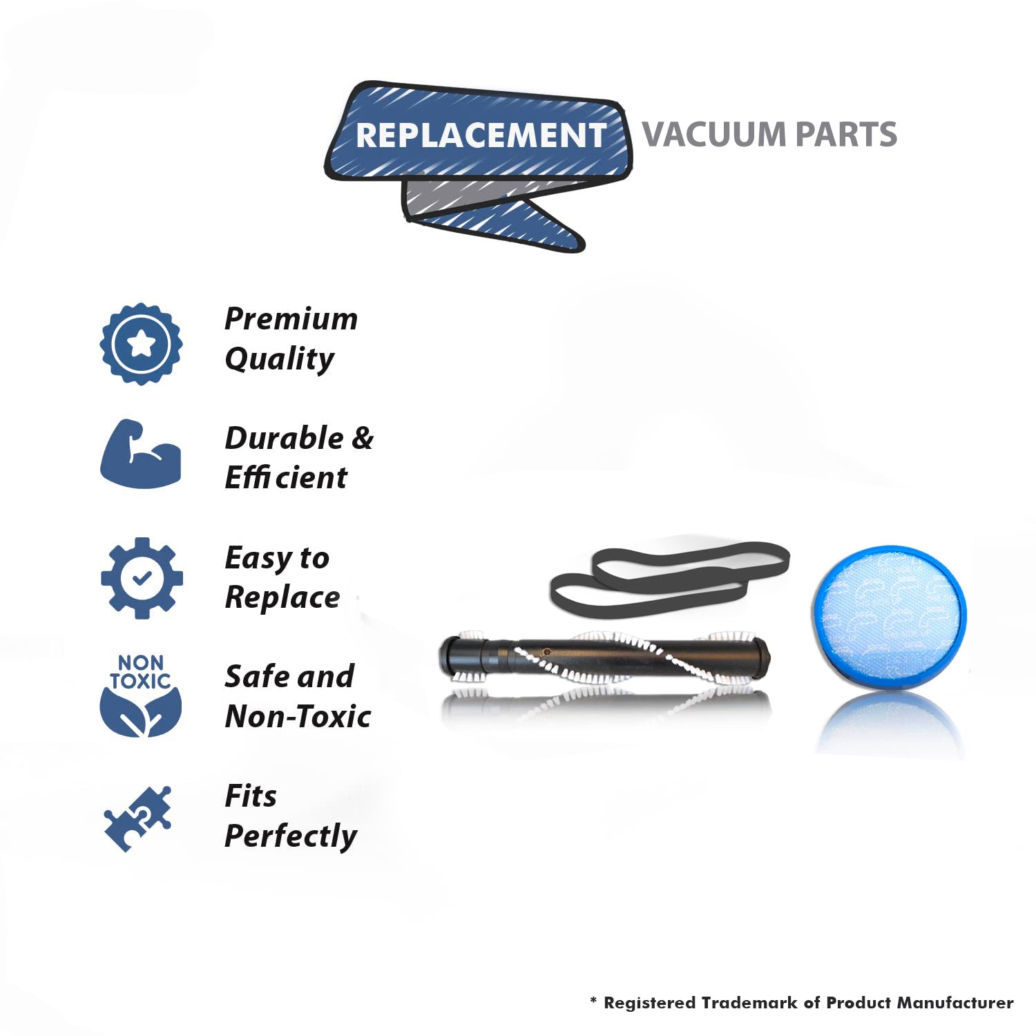 Topvacuumparts Replacement For Hoover Windtunnel 1 Brushroll with 1 Primary Filter & 2 Belts compare to parts H902, 304087001, AH20065