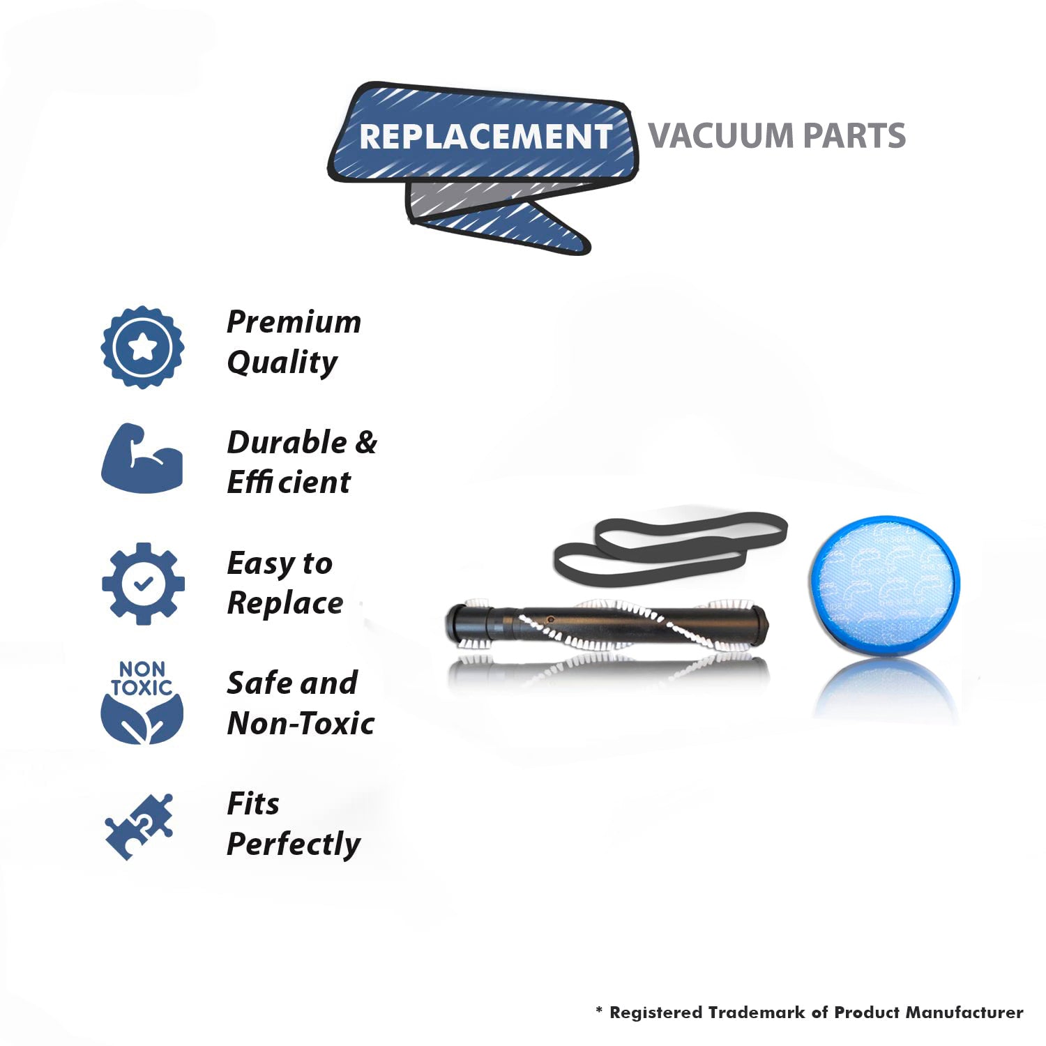 Topvacuumparts For Hoover Windtunnel 1 Brushroll with 1 Primary Filter & 2 Belts compare to parts H902, 304087001, AH20065