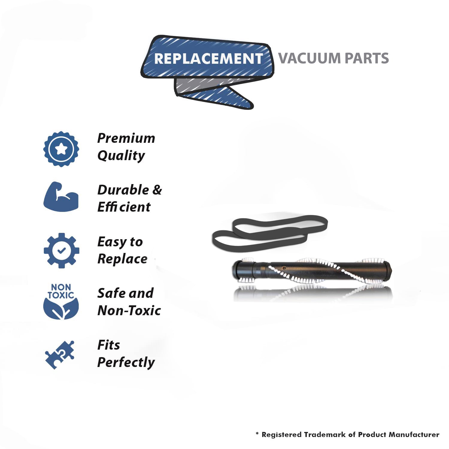 Topvacuumparts  For  Vacuum 1 Brushroll with 2 Belts Kit Hoover Windtunnel  Compare to Part AH20065, H902