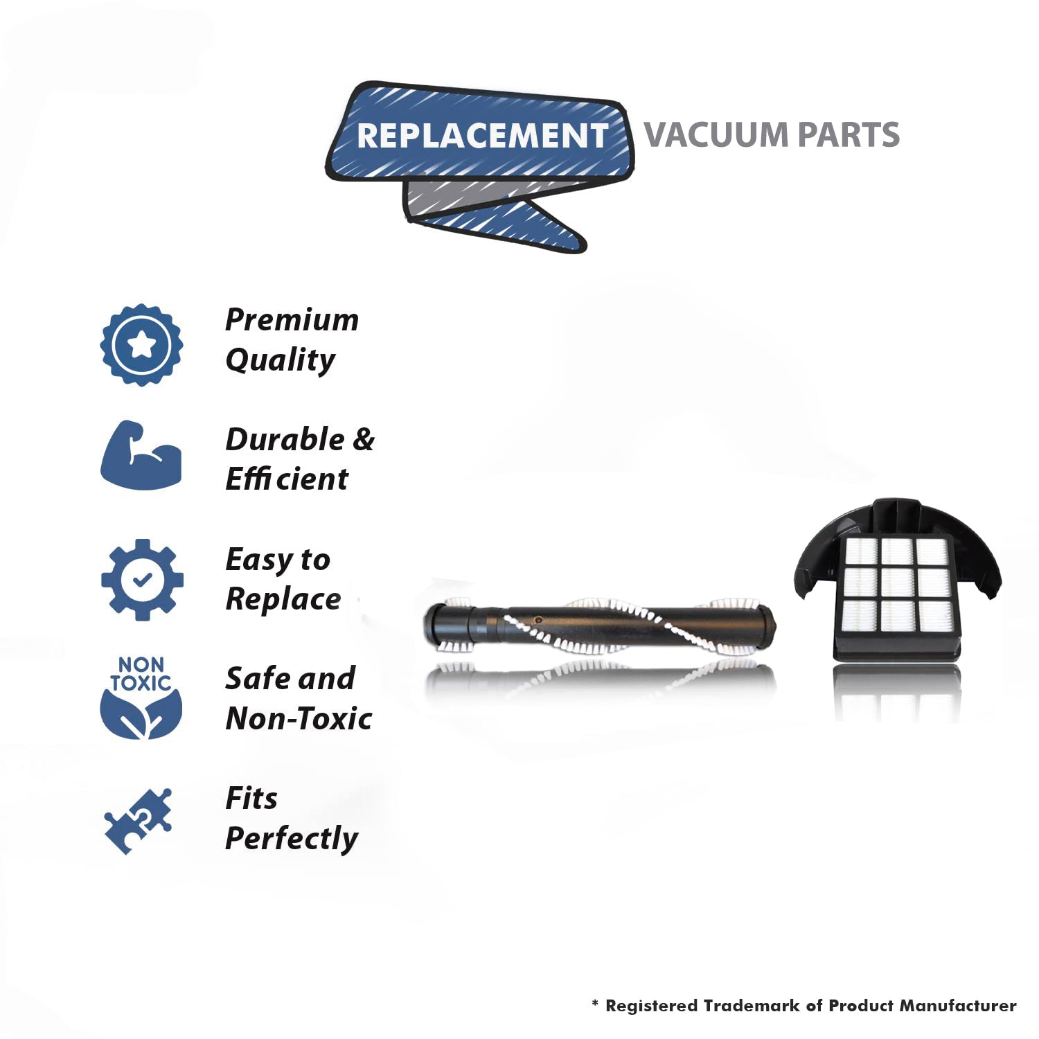 Topvacuumparts Replacement For  Vacuum Brushroll With 1pk Hepa Filter Hoover Windtunnel Compare to Part 440013493, H902
