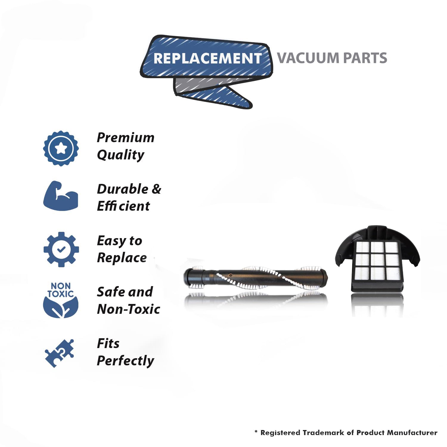 Topvacuumparts Replacement For  Vacuum Brushroll With 1 Hepa Filter Hoover Windtunnel Compare to Part 440013493, H902