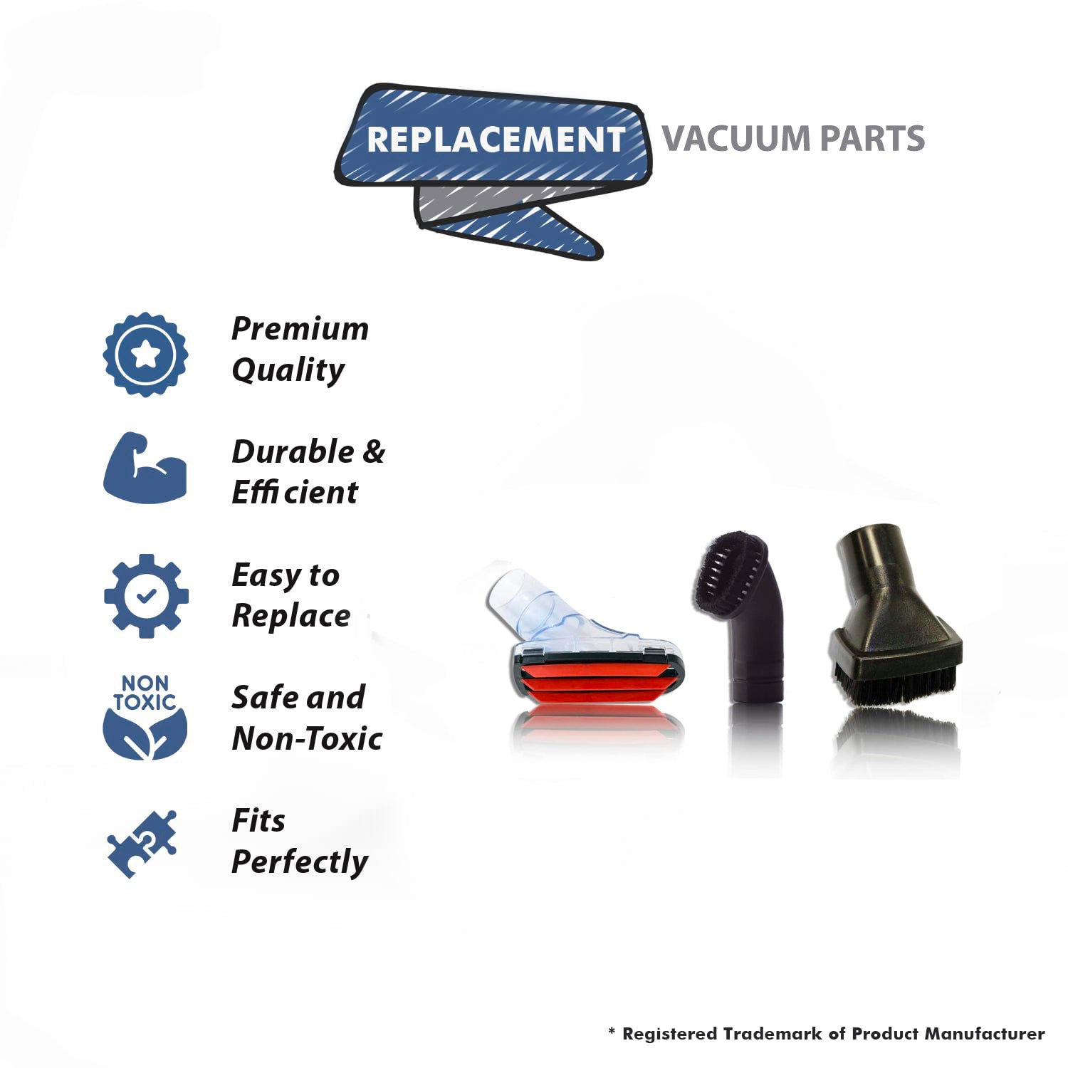 Topvacuumparts For Hoover WindTunnel Vacuum Attachments Kits 2 Upholester Tool with 1 Dust Brush compare to parts 440004119, 303205001, 43414197