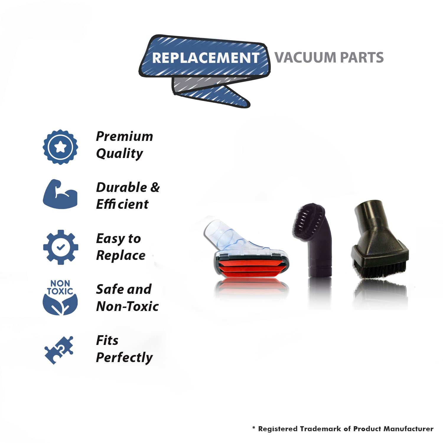 Topvacuumparts For Hoover WindTunnel Vacuum 3 Attachments Kits 2 Upholester Tool with 1 Dust Brush compare to parts 440004119, 303205001, 43414197