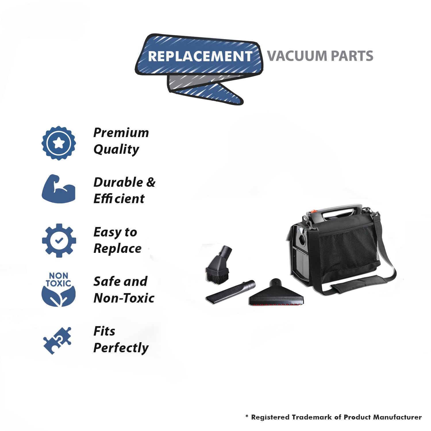 Topvacuumparts Replacement For Hoover PortaPack Carrying Bag with Attachments Kit compare to parts 40-1805-65, 40-1602-62, 40-1705-08, CH01005