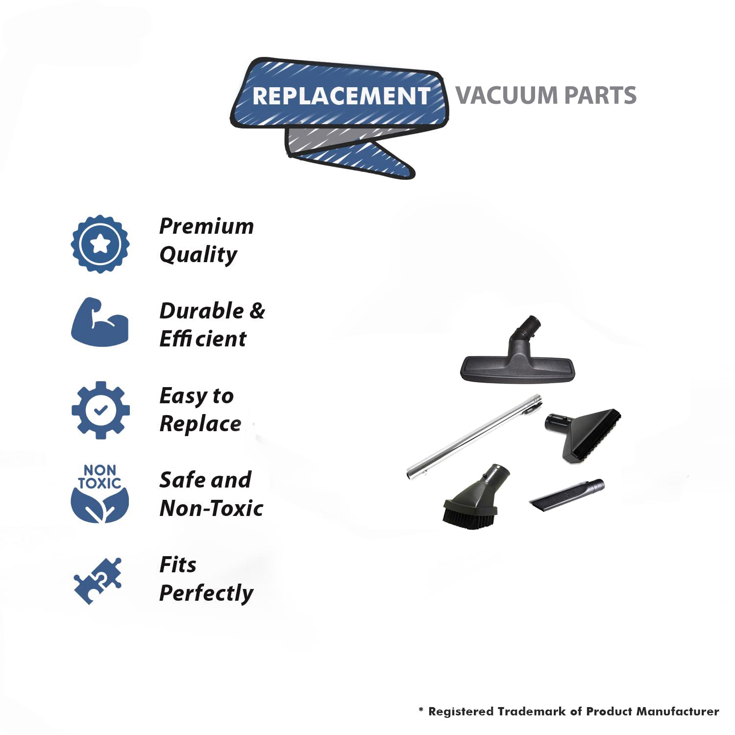 Topvacuumparts For Hoover porta power vacuum 5 Piece Attachments compare to parts 40-1805-65, 40-1505-69, 40-1602-62, 40-1705-08, 43453027