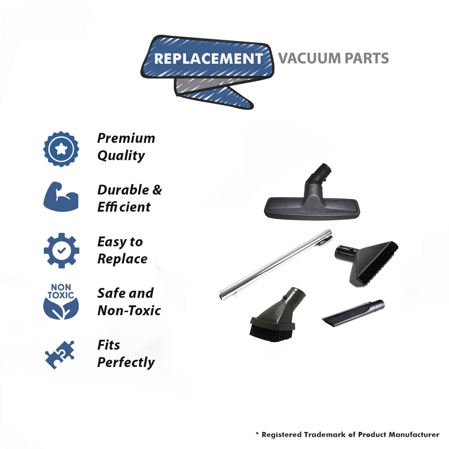 Topvacuumparts For Hoover porta power vacuum 5 Piece Attachments Kit compare to parts 40-1805-65, 40-1505-69, 40-1602-62, 40-1705-08, 43453027