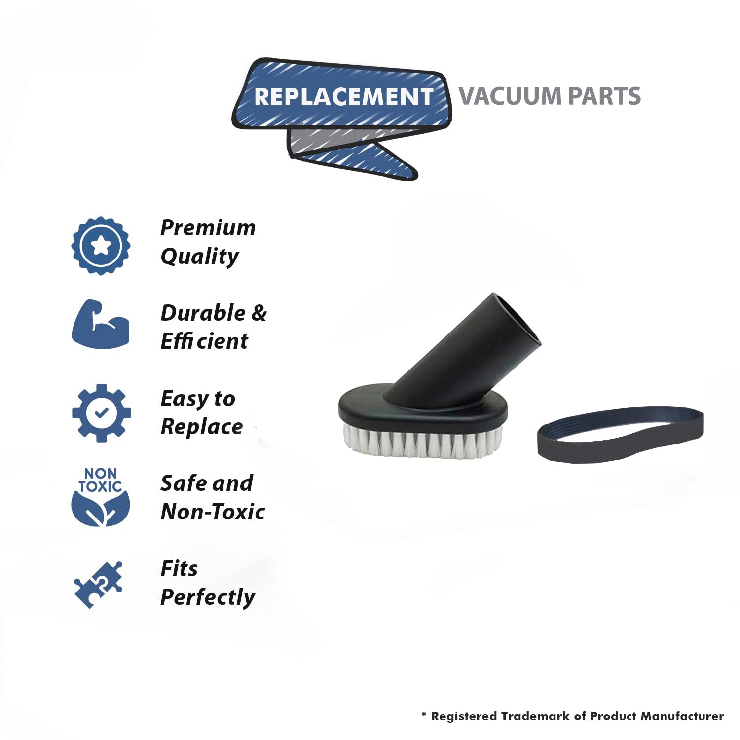 Topvacuumparts Replacement For Bissell 61C5W Vacuum Cleaner Upholstery Brush Tool  with 1 Belt Compare to part 2031527, 2031730