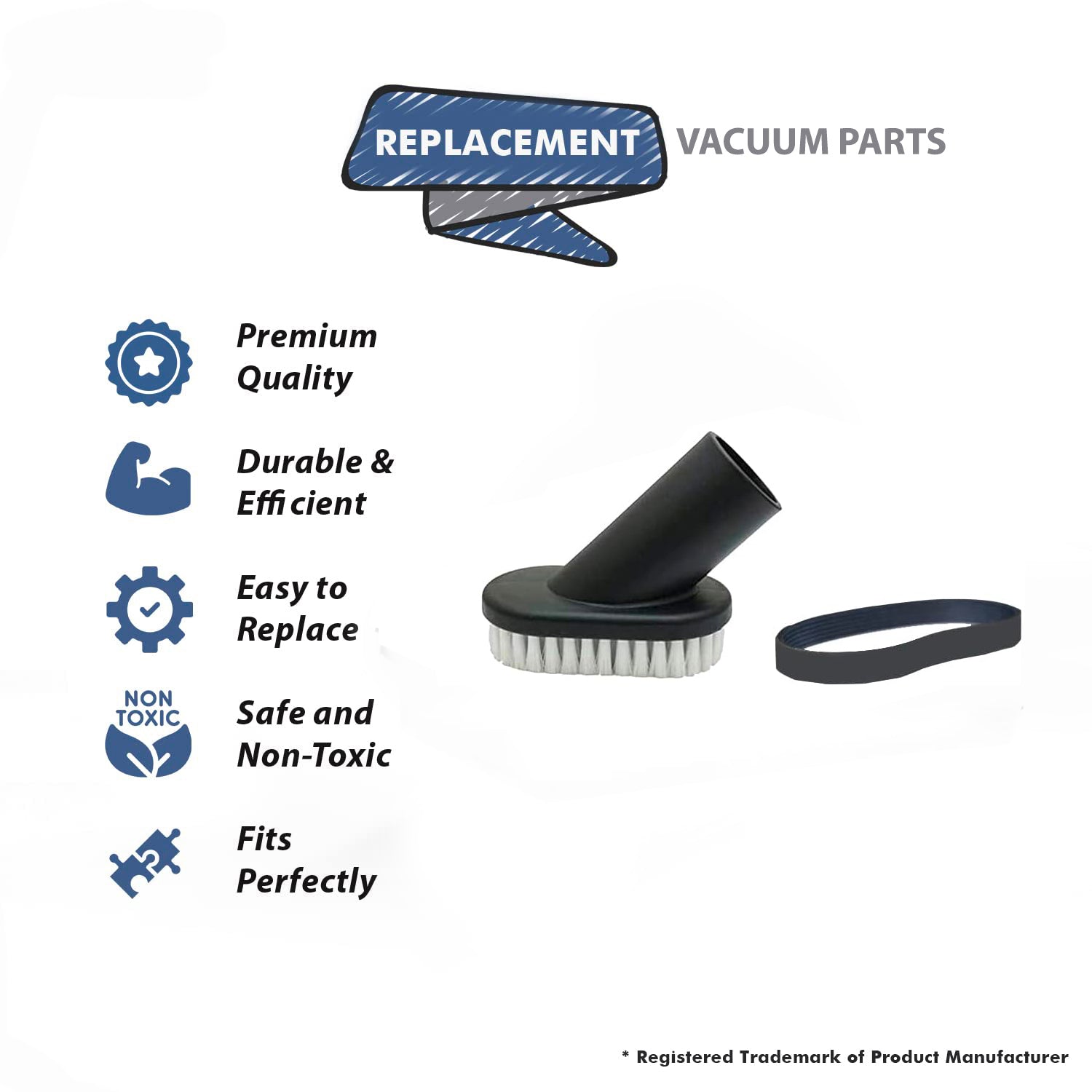 Topvacuumparts Replacement For Bissell 61C5W Vacuum Cleaner Upholstery Brush Tool  with 1 Belt part 2031527, 2031730