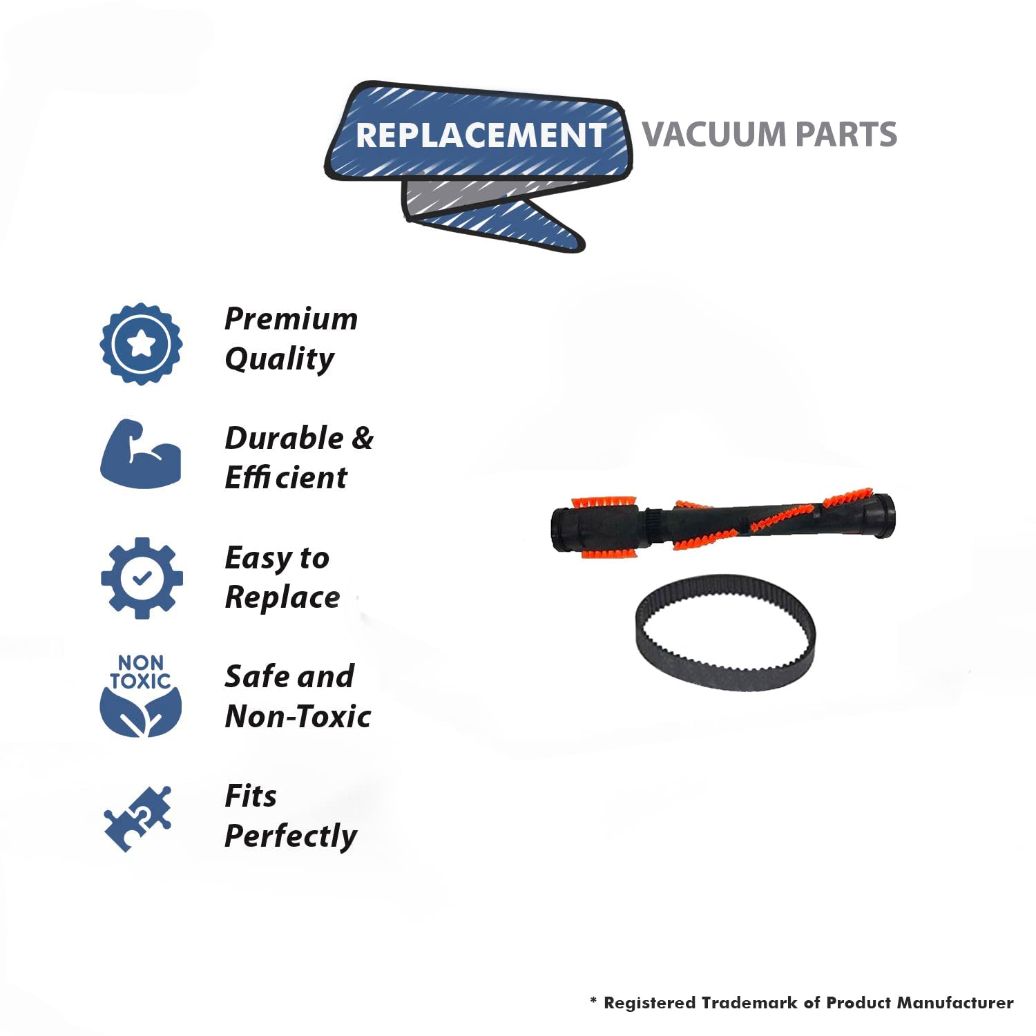 Topvacuumparts Replacement For 1 Brush Roll Belt for Bissell Powerglide Upright Compare to part 1604411, 1604406