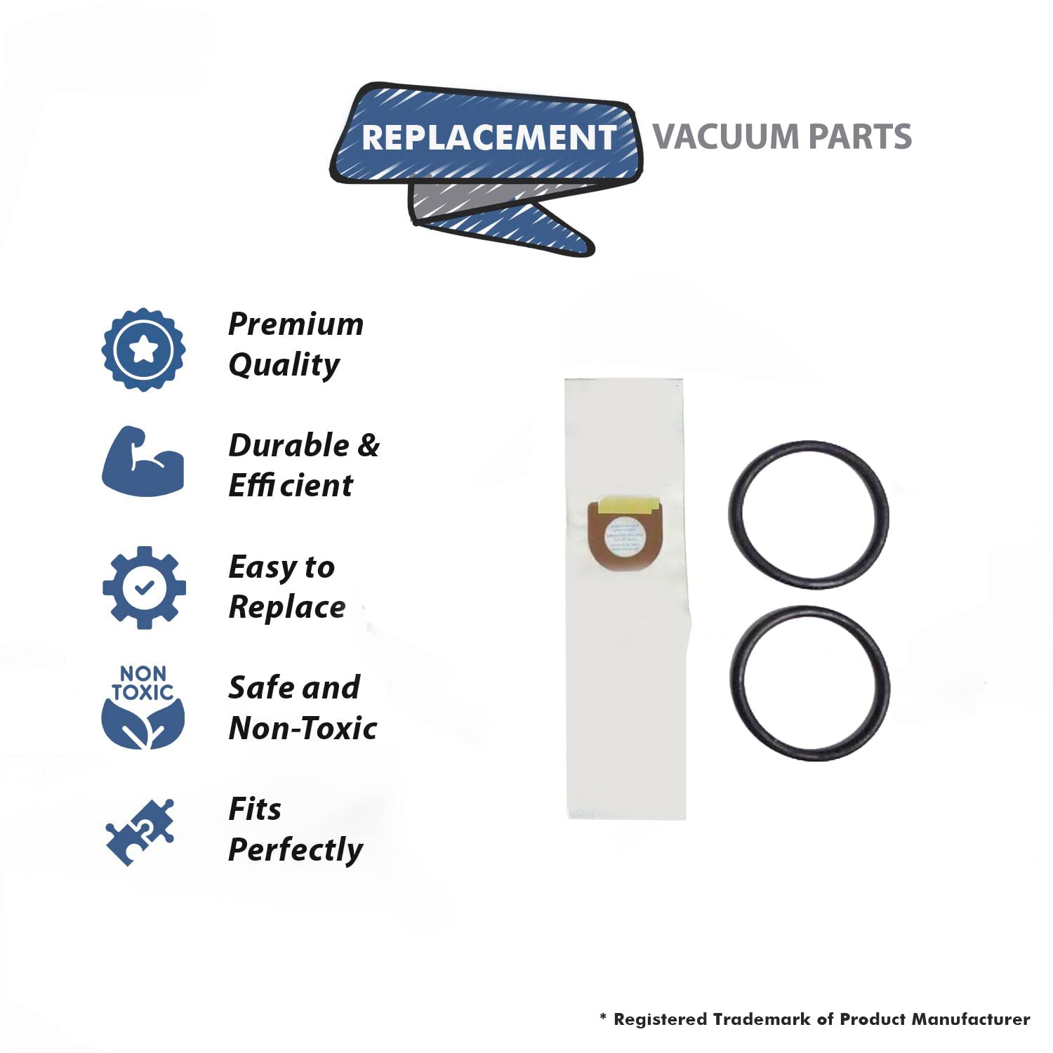 Topvacuumparts Replacement For Hoover Vacuum Cleaner 9 Micro Filtration Bags With 2 Belts Compare to part 809-9, AH20075