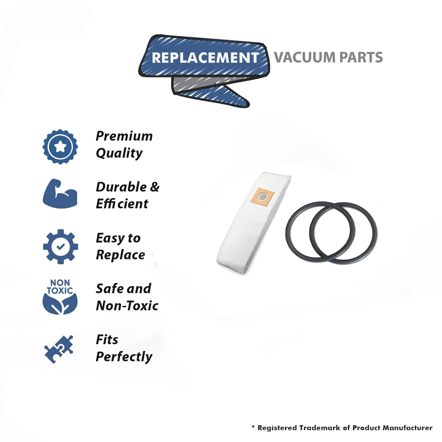 Topvacuumparts Replacement Type A HEPA Vacuum 2 Bags 2 Belts for Hoover compare to parts AH10135, AH20075