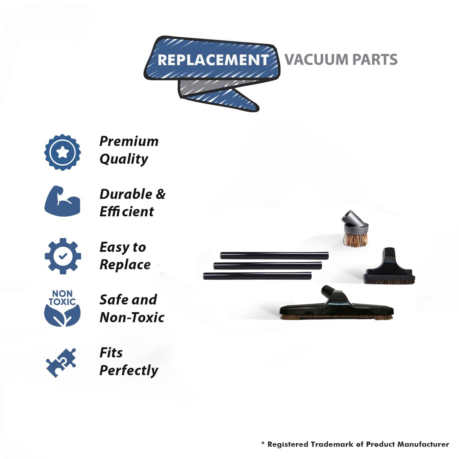 Topvacuumparts For Fit All 3 Wands, 1 Floor Brush, 1 Dust Brush, 1 Furniture Tool parts 32-1942-69, 32-1517-64, 32-1640-68, 32-1732-61