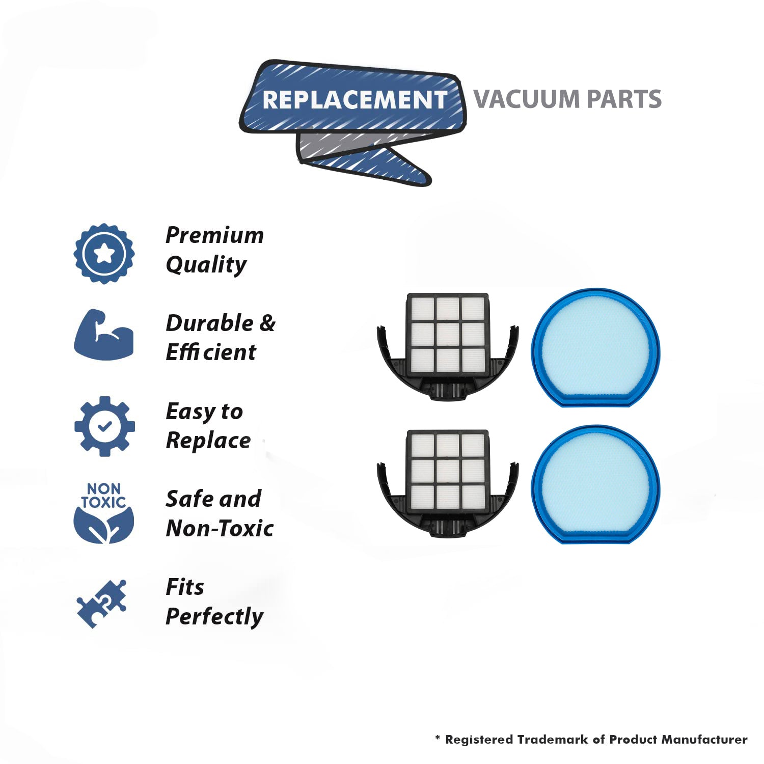 Topvacuumparts For Contains 2 Pre- Filters with 2 Exhaust HEPA Filter Compatible with Hoover T Series WindTunnel Bagless Parts F285, 440013493