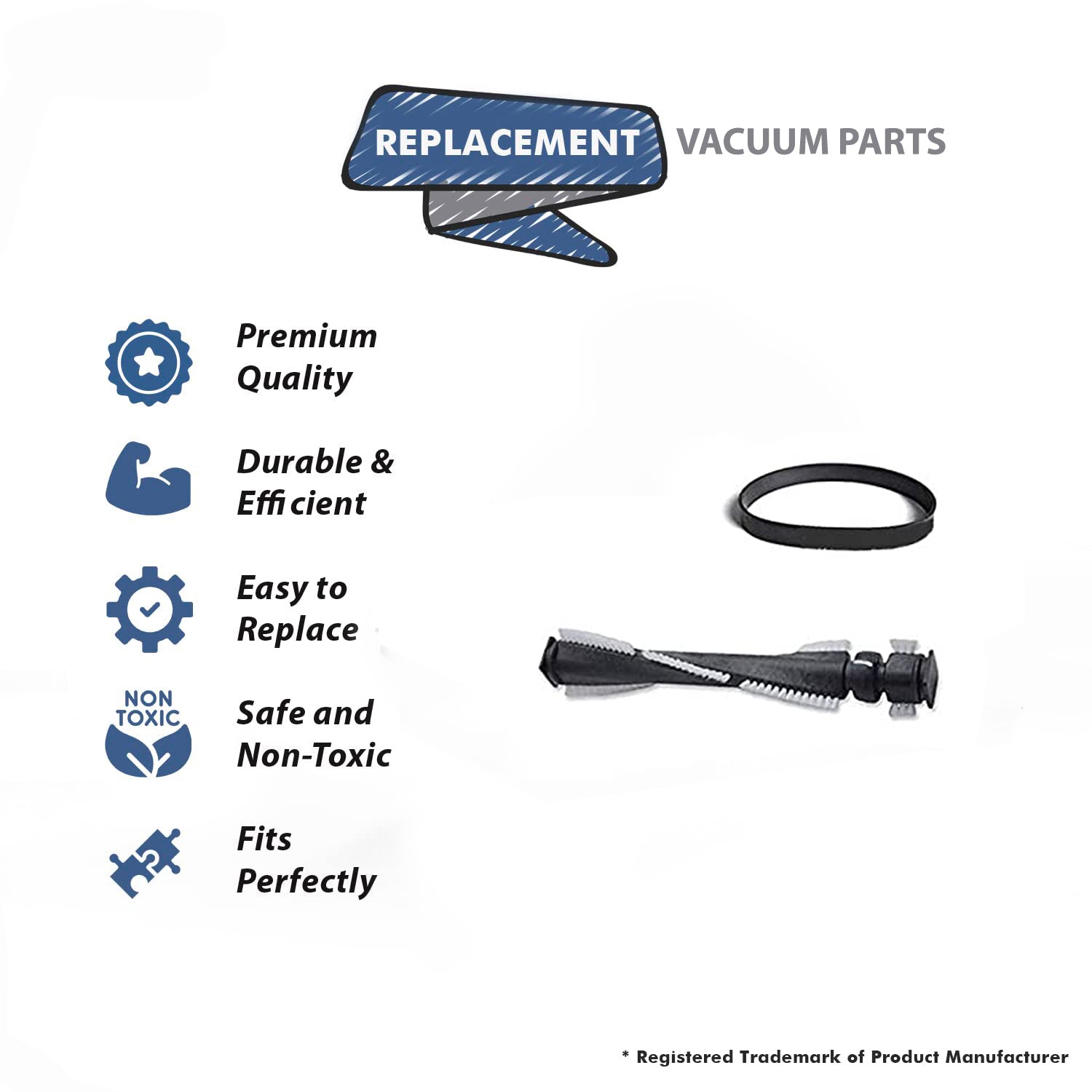 Topvacuumparts Replacement For Dirt Devil Vac Roller Brush With 1 Belt compare to part DD101, 1540310001
