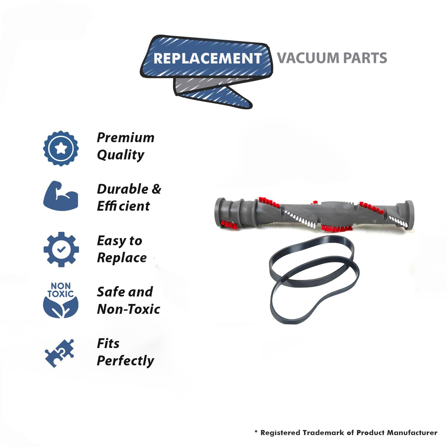 Topvacuumparts Replacement For 1 Brushroll and 2 Belts, 1834, 1837, 2488, 2486, 2487, 2492 Double Action Bissell compare to part 1611231, 32074