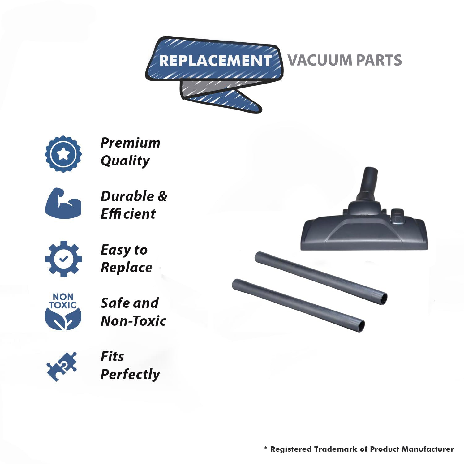 Topvacuumparts Replacement For 1 Floor Tool and 2 Extension Wands Eureka 3670G, 3684A, Models  Compatible to parts A03039001, 140703