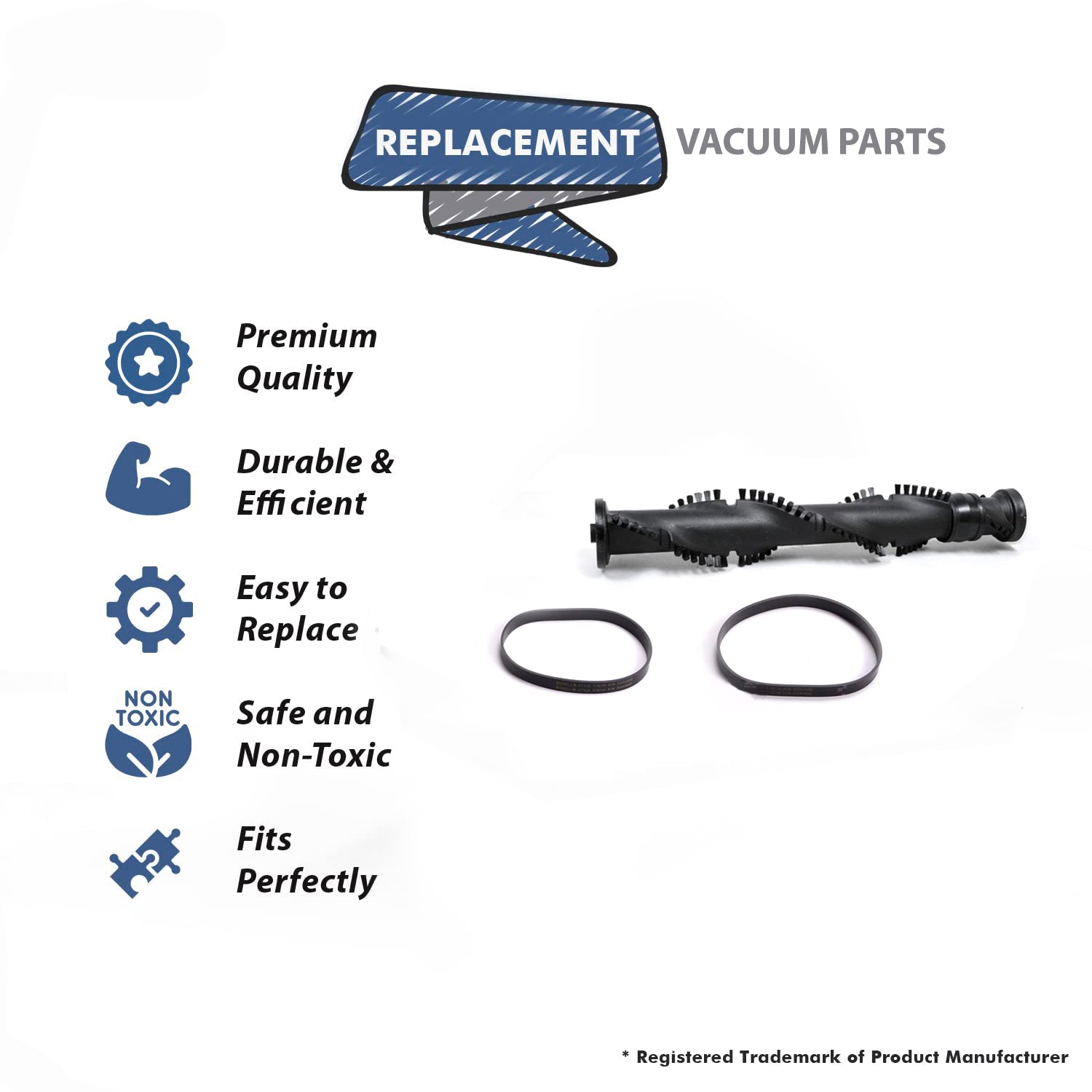 Topvacuumparts Replacement For Bissell Vacuum Cleaner 1 Brushroll & 2 Belts for 6221, 62211, 82H1, 84G9, 6582 # 2032448, 32074