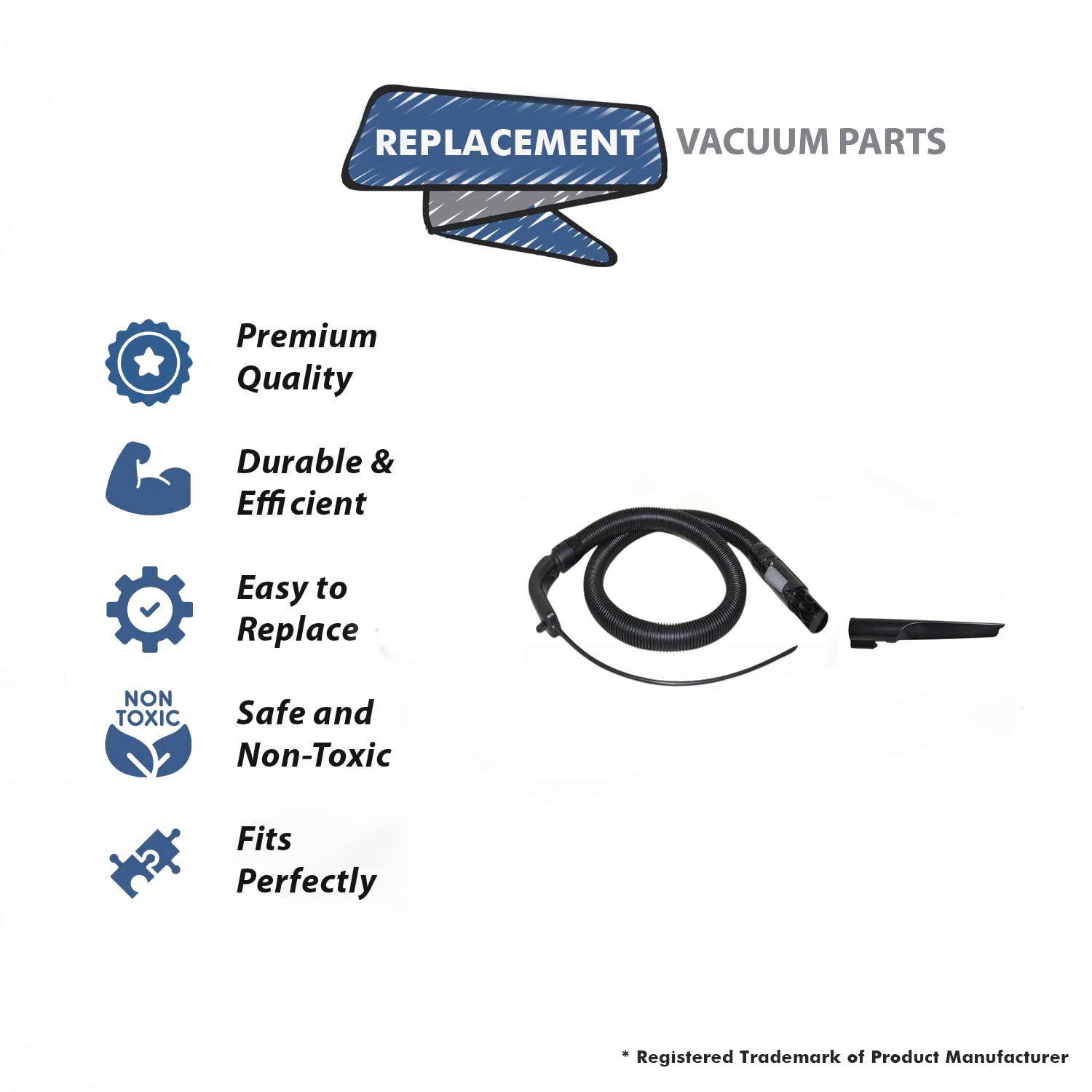 Topvacuumparts Replacement For Bissell 1 Flexible Hose with 1 Spraying Crevice Tool Vacuum With Compatible 5207F, 5207A # 1606127, 2036655