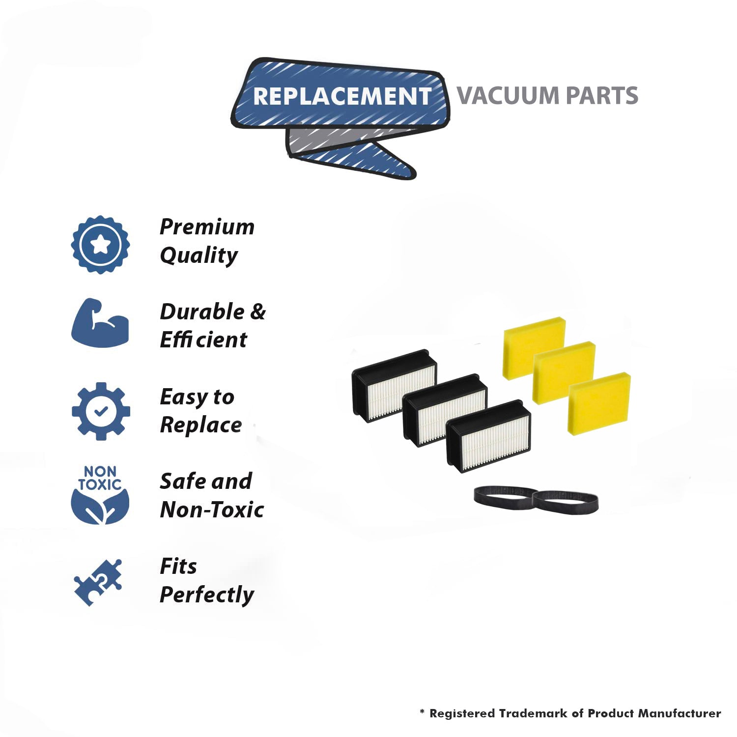 Topvacuumparts Replacement For 1008 Vacuum Filter Kit for Bissell CleanView 1819, 1822, 1825, 9595A Vacuums, Replace Part 2032663, 2032662, 17364