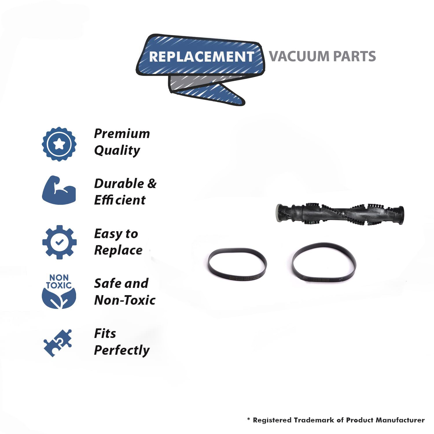 Topvacuumparts Replacement For Bissell 3522, 35221, 35223, 35224 PowerForce Brushroll with Style 7, 2pk Belts # 2031289, 32074