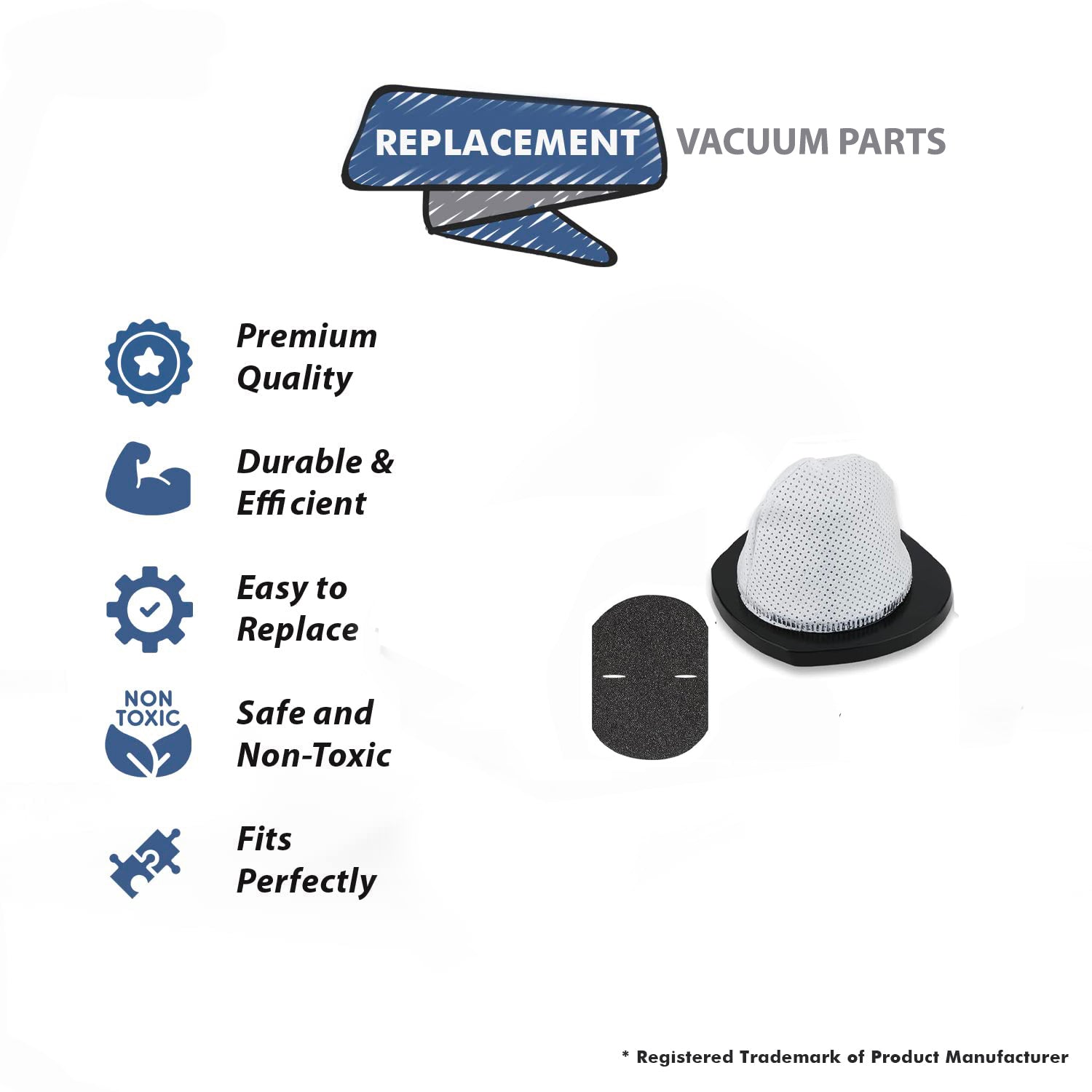 Topvacuumparts Replacement For Bissell 3 in 1 Lightweight Stick 1 HEPA filters with 1 foam Filters Models 2030V, 2030X, 2030Z # Part 1611501, 1611500