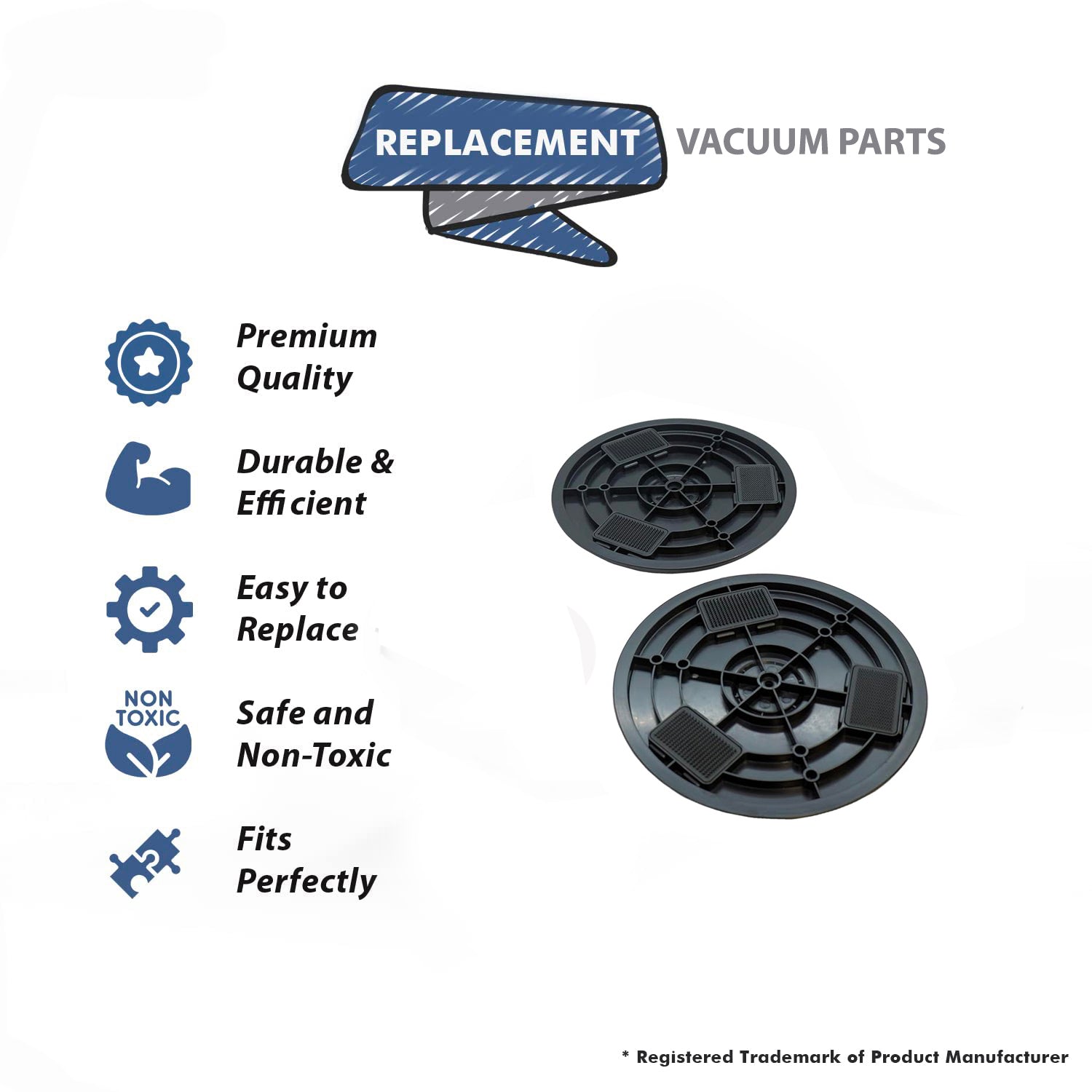 Topvacuumparts Replacement For Bissell 1 Right Rotating Disc and 1 Left Rotating Disc # compare to parts 1611579, 1611710
