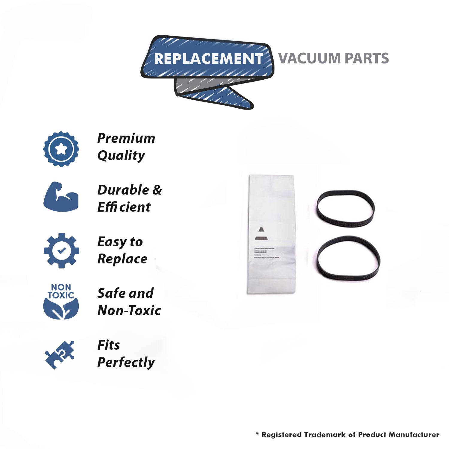 Topvacuumparts Replacement For Bissell 3863 Vacuum Cleaner 3 Bags With 2 Belts Compare To Part 32671 & 32074