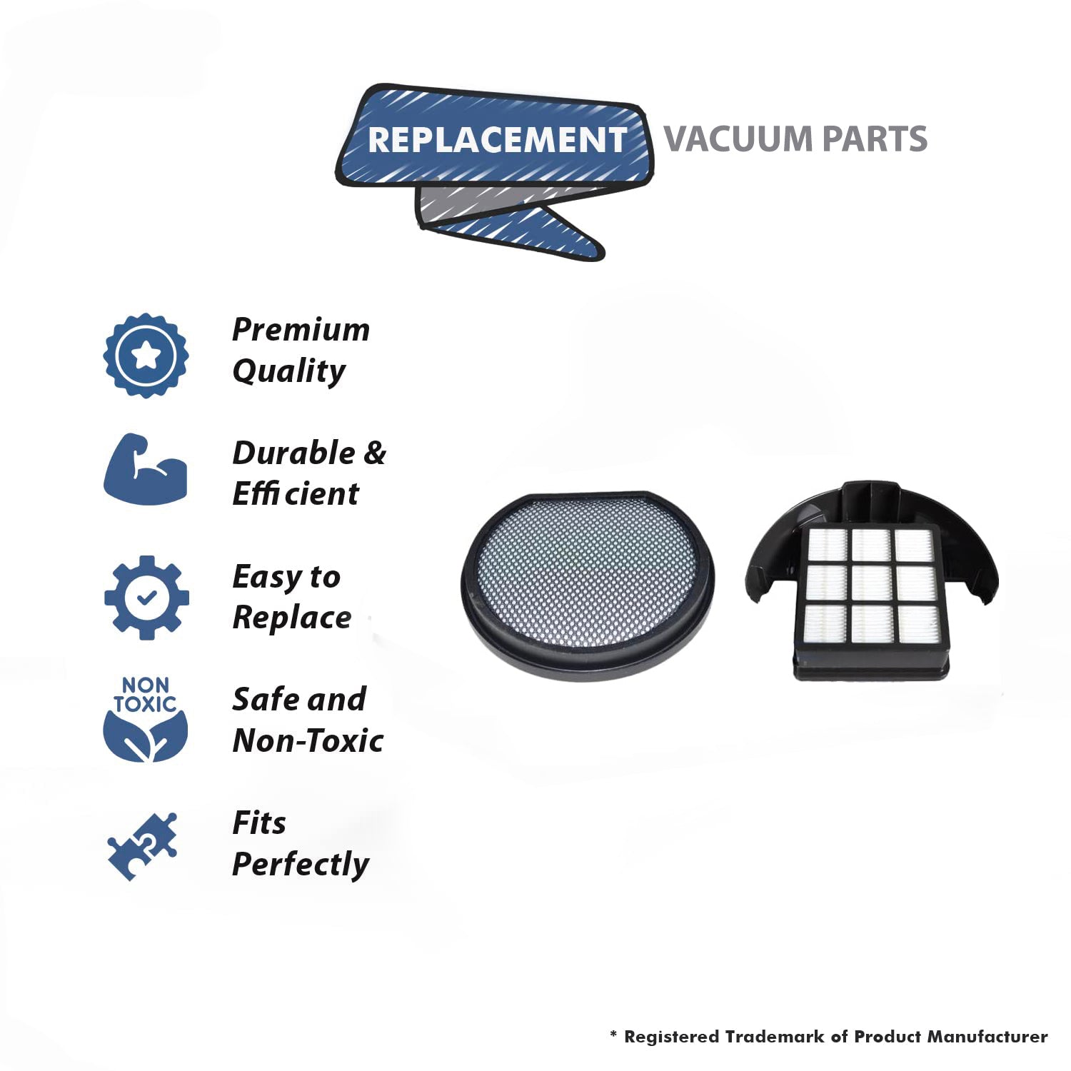 Topvacuumparts Replacement For Filters Compatible For Hoover 1 Exhaust Hepa Filter with 1 Primary Filter # Part 303173002, 440013493
