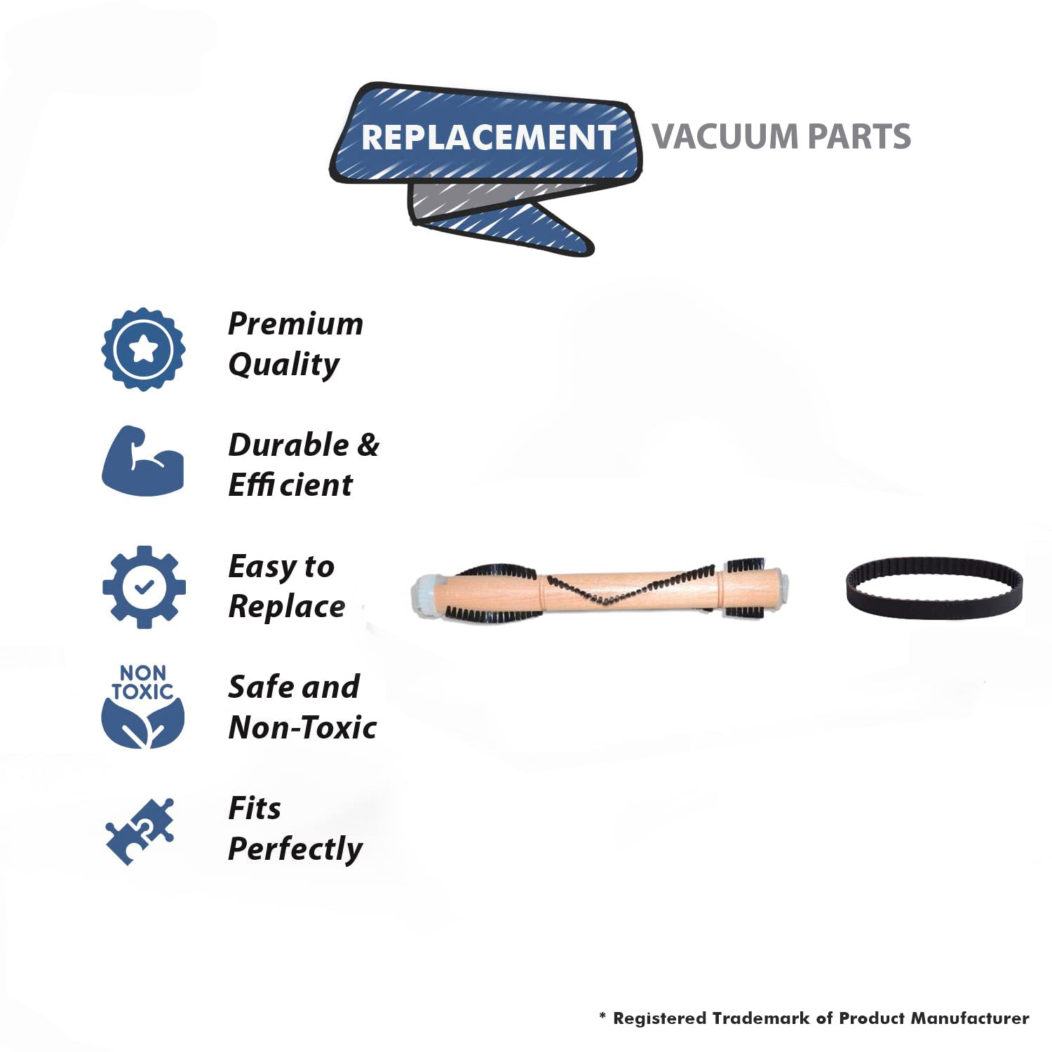 Topvacuumparts Replacement For ProTeam ProForce Brush Roll With 1 Drive Belt Compatible With ProForce 1200XP HEPA Vacuum # 107163, 26-3315-02