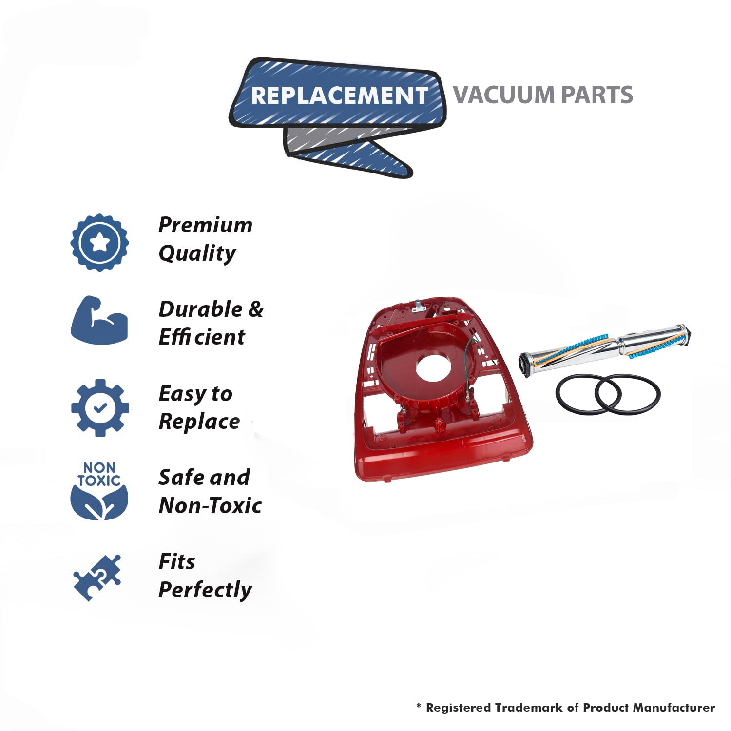Topvacuumparts Replacement For EUREKA Sanitaire 1 Brushroll and 2 Belts 1 Brushroll Base Assembly # part 4948416, 20-3445-03, 30563B