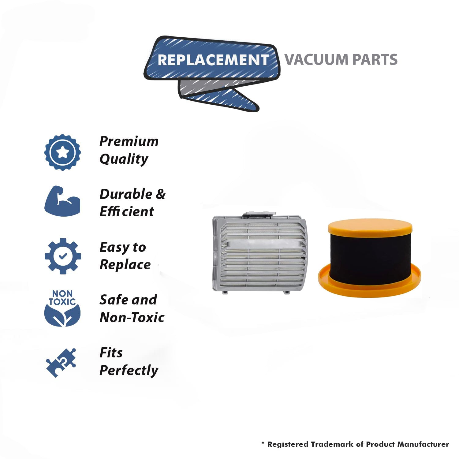 Topvacuumparts For Hoover UH75100 MAX Life Elite Swivel Pet Vacuum Cleaner 1 Pre Motor Filters and 1 Exhaust Filters Kit # part 440014853 & AH44200