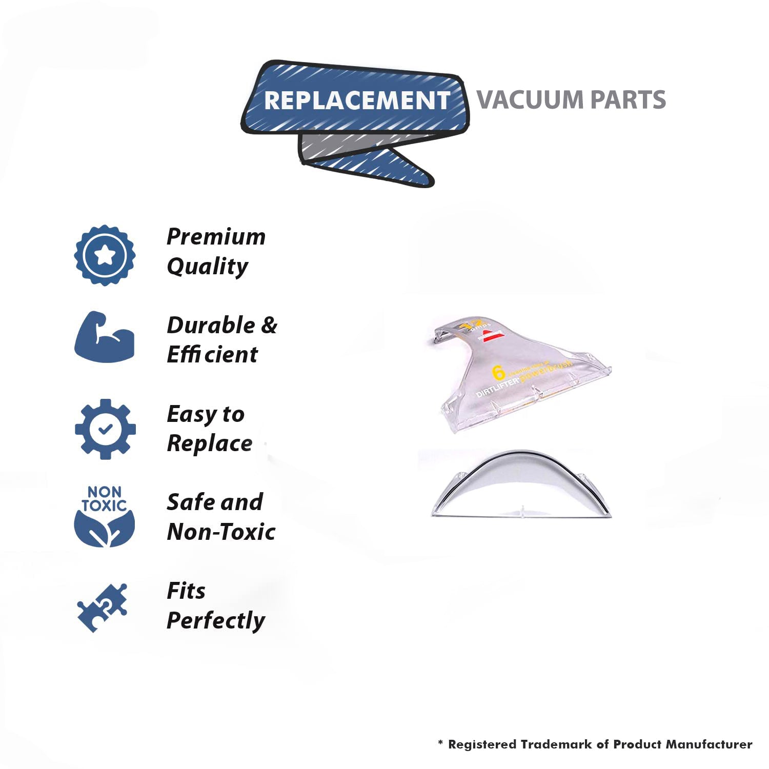Topvacuumparts Replacement For Bissell Pro Heat Models 1620, 1692 Vacuum Window Base With Clearview Lense # Part 2149871, 2149851