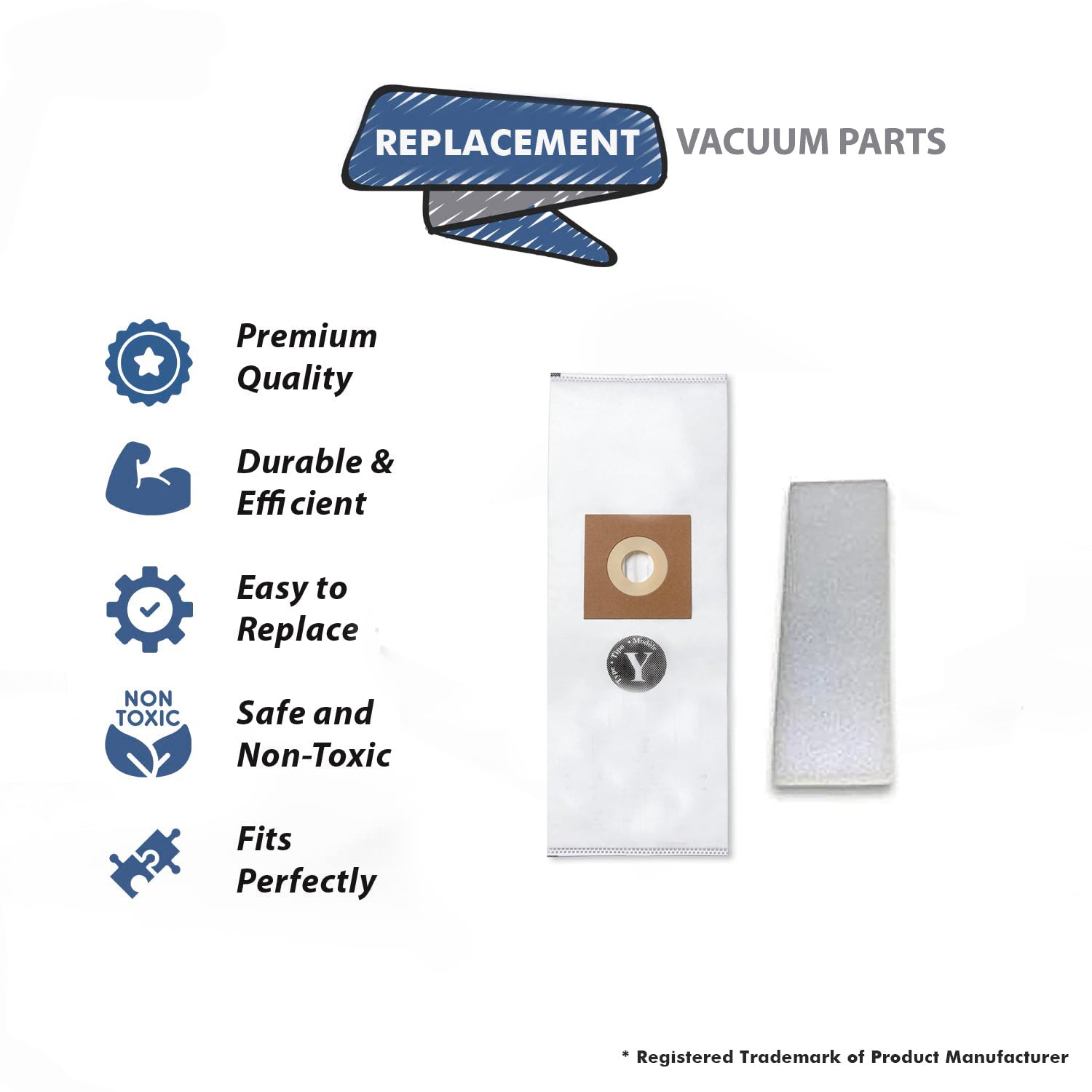 Topvacuumparts Replacement For Hoover Vacuum Cleaner 2 Paper Bags With 2 Final Filters For Model U6485900PC #AH10040, AH45004