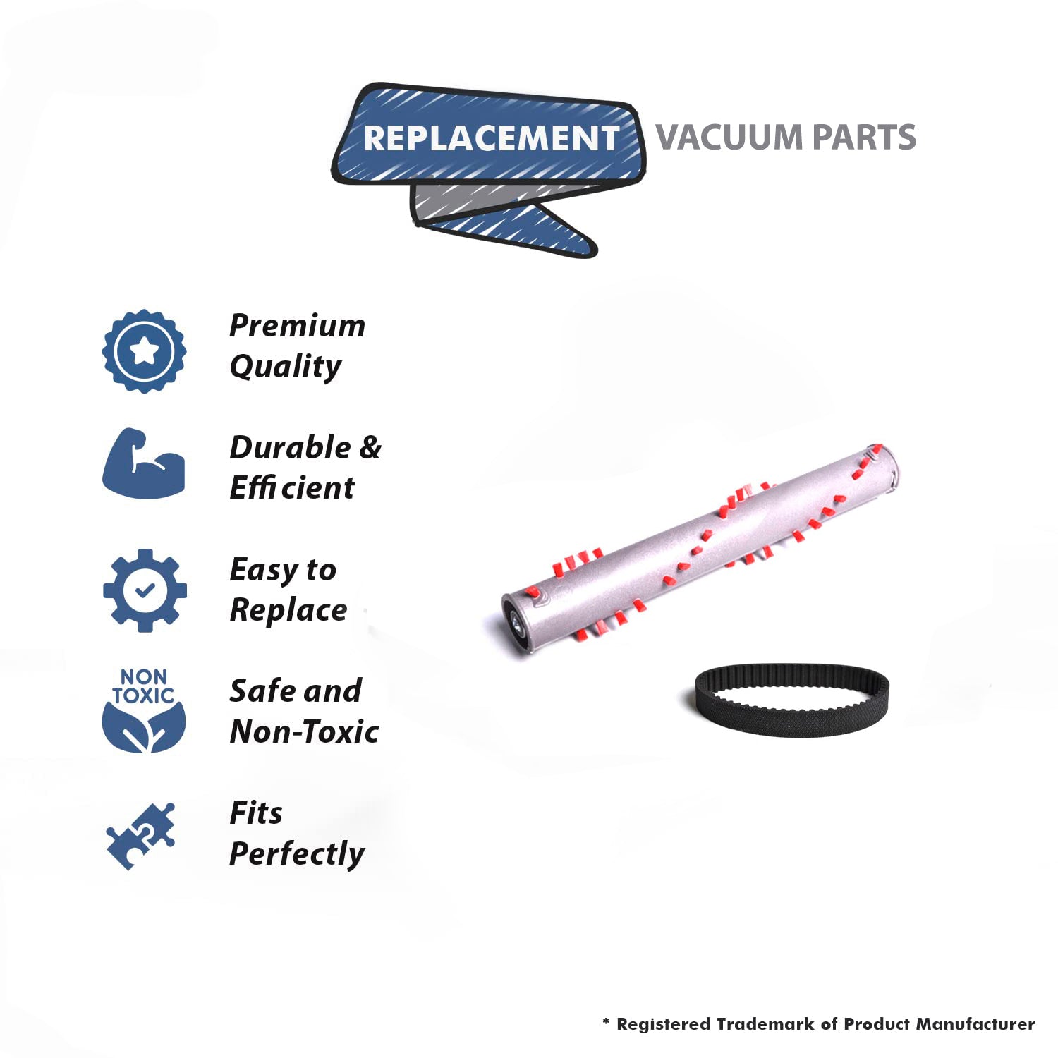 Topvacuumparts Replacement For Dyson DC25 Vacuum 11 inch Dowel Brush Core & 1 Belt 10 3507 21, 10 3304 61